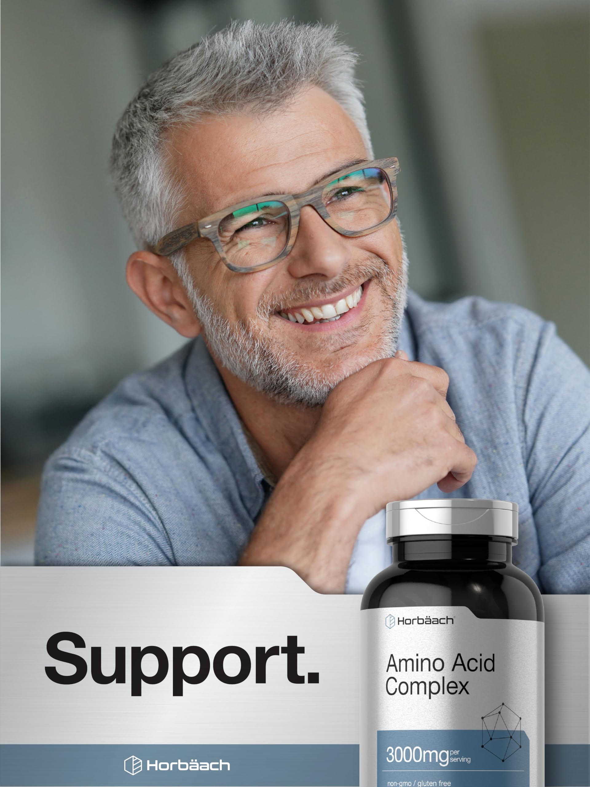 Horbäach Amino Acid Complex 3000mg | 250 Caplets | Non-GMO, Gluten Free Supplement HorbäachAu supplements
