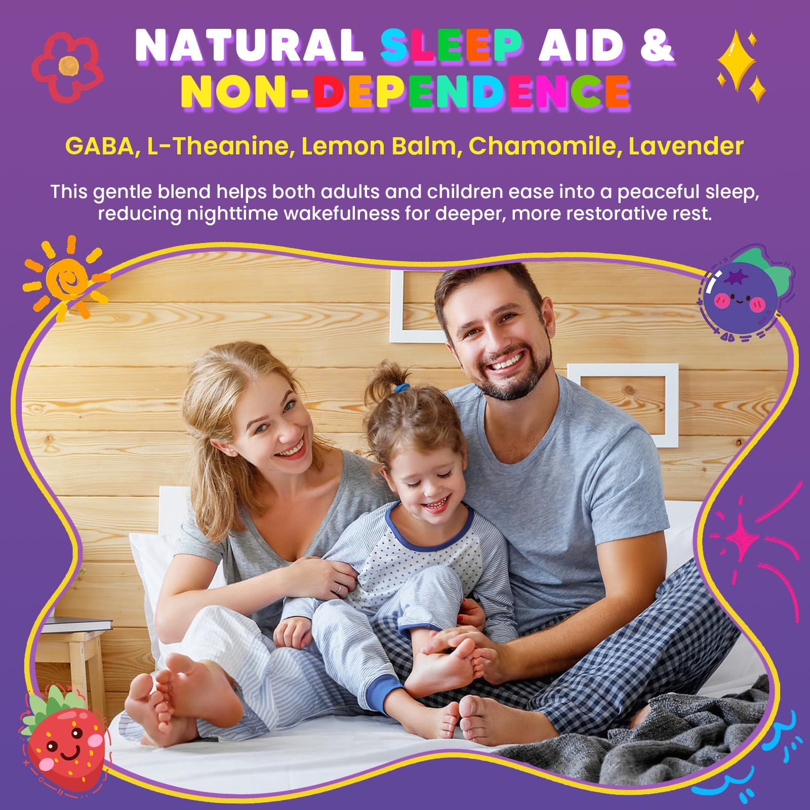 Magnesium Glycinate Gummies 400/200mg for Kids & Adults, NO Melatonin Sleep Aid Magnesium Supplement Gummies with Chamomile, Lavender, L-Theanine & GABA, B6, D3 & K2 for Bone, Relax, Immune Support GORNVBAu supplements