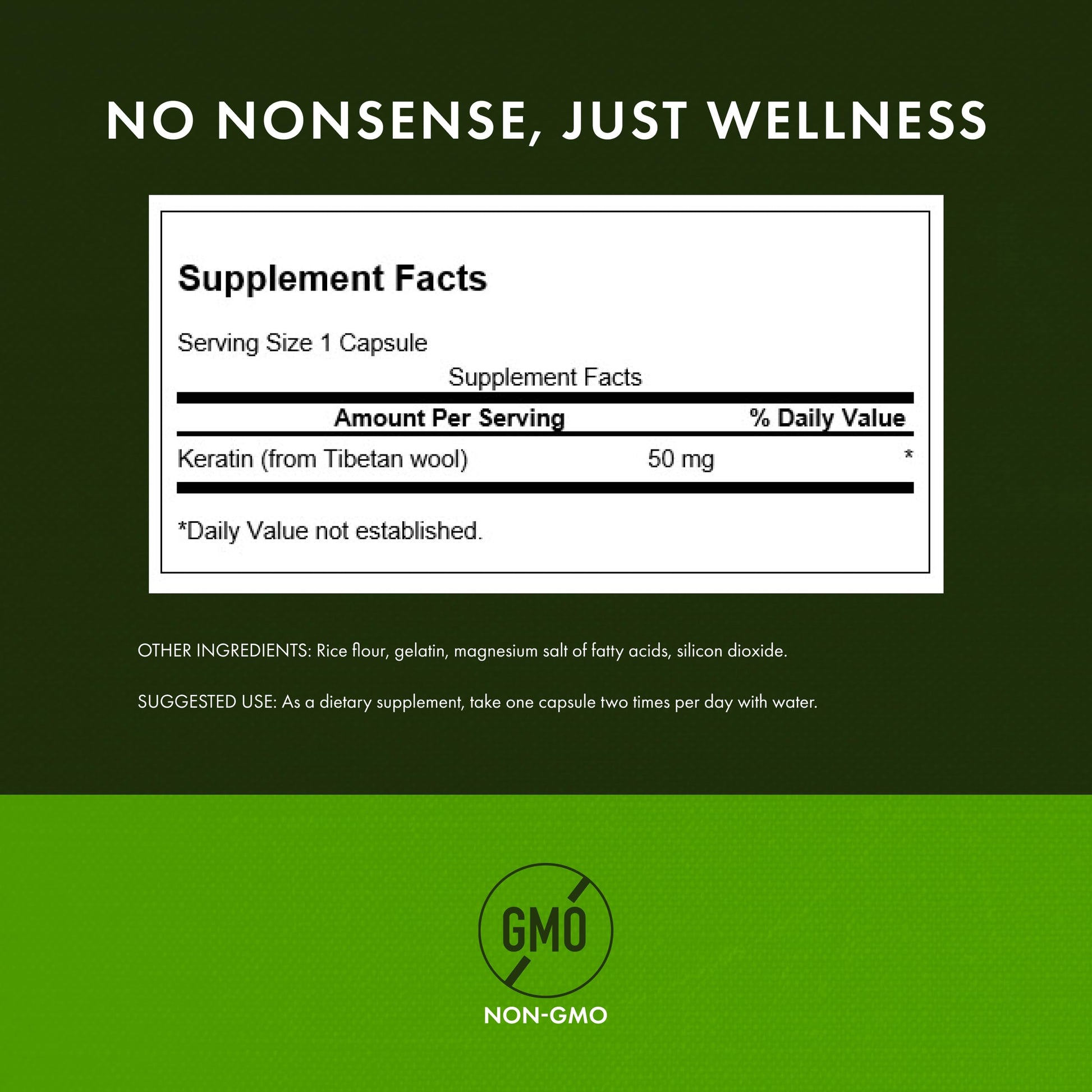 Swanson Keratin (from Tibetan Wool) - Natural Supplement Promoting Healthy Joints, Hair, Skin & Nails - Helps Nourish Healthy Connective Tissues - (60 Capsules, 50mg Each) SwansonAu supplements