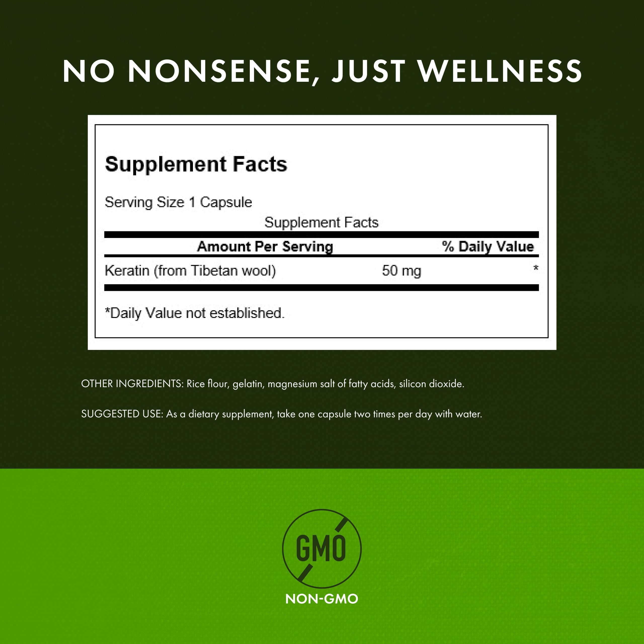 Swanson Keratin (from Tibetan Wool) - Natural Supplement Promoting Healthy Joints, Hair, Skin & Nails - Helps Nourish Healthy Connective Tissues - (60 Capsules, 50mg Each) SwansonAu supplements