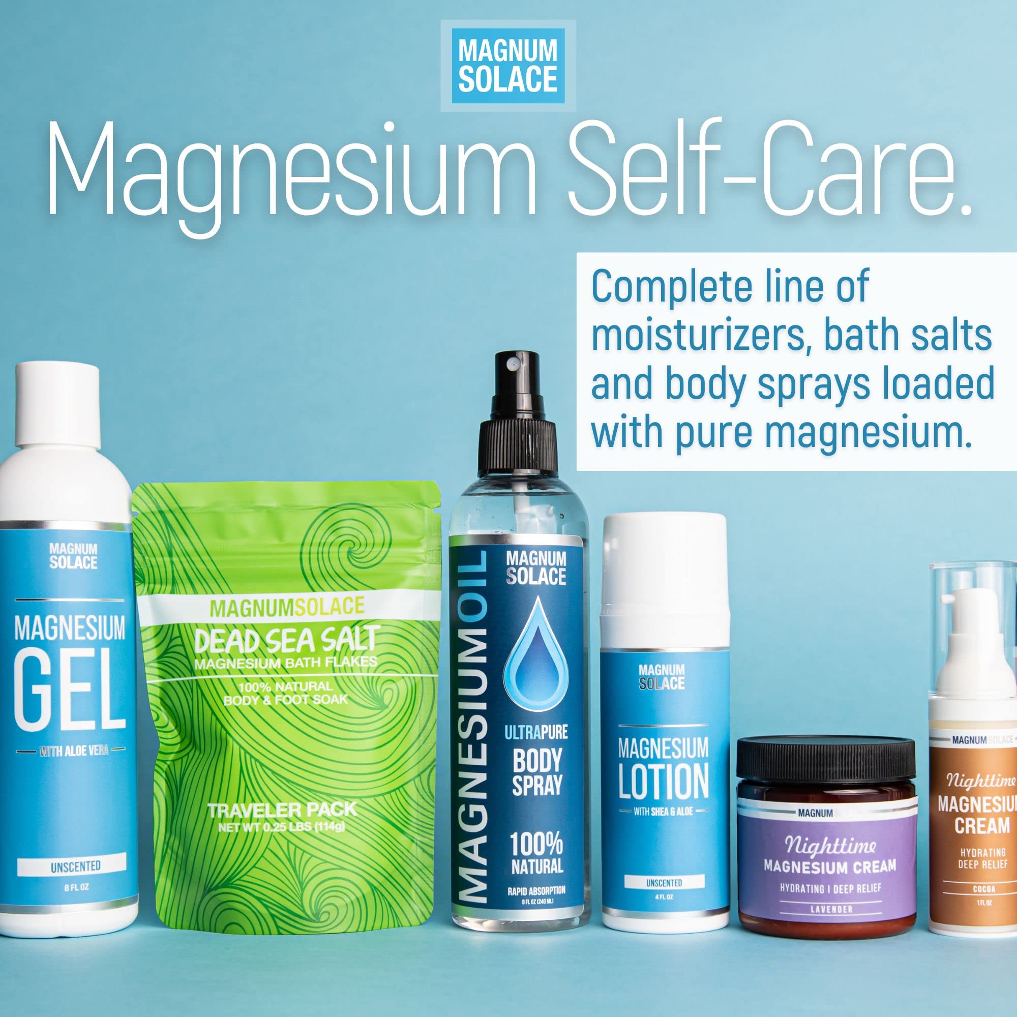Magnesium Lotion – Super Concentrated – Made with Aloe and Shea – For Leg Cramps, Sore Muscles & Joints, Rejuvenation – Safe for Kids, Made in the USA (Unscented) Magnum SolaceAu supplements