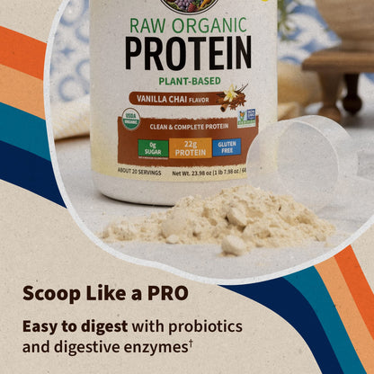 Garden of Life, Organic Vegan Vanilla Chai Protein Powder -22g Complete Plant Based Raw Garden of LifeUS supplements