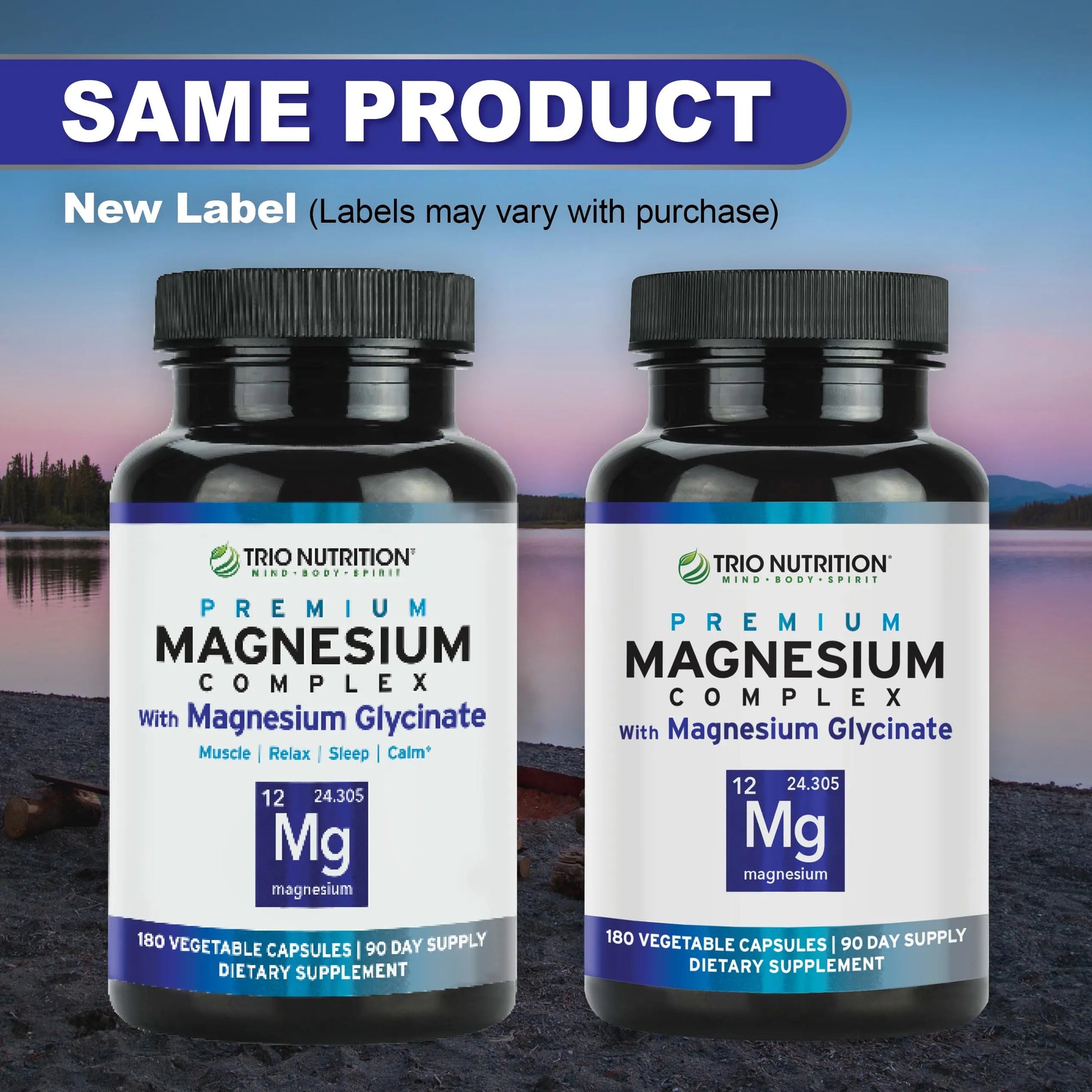 Trio Nutrition Magnesium Complex 90 Day Supply 420 mg | Natural Calm, Relax, Stress Relief, and Muscle Recovery |Magnesium Glycinate Supplement with Vitamin B6 for Rapid Absorption* TRIO NUTRITIONnz supplements
