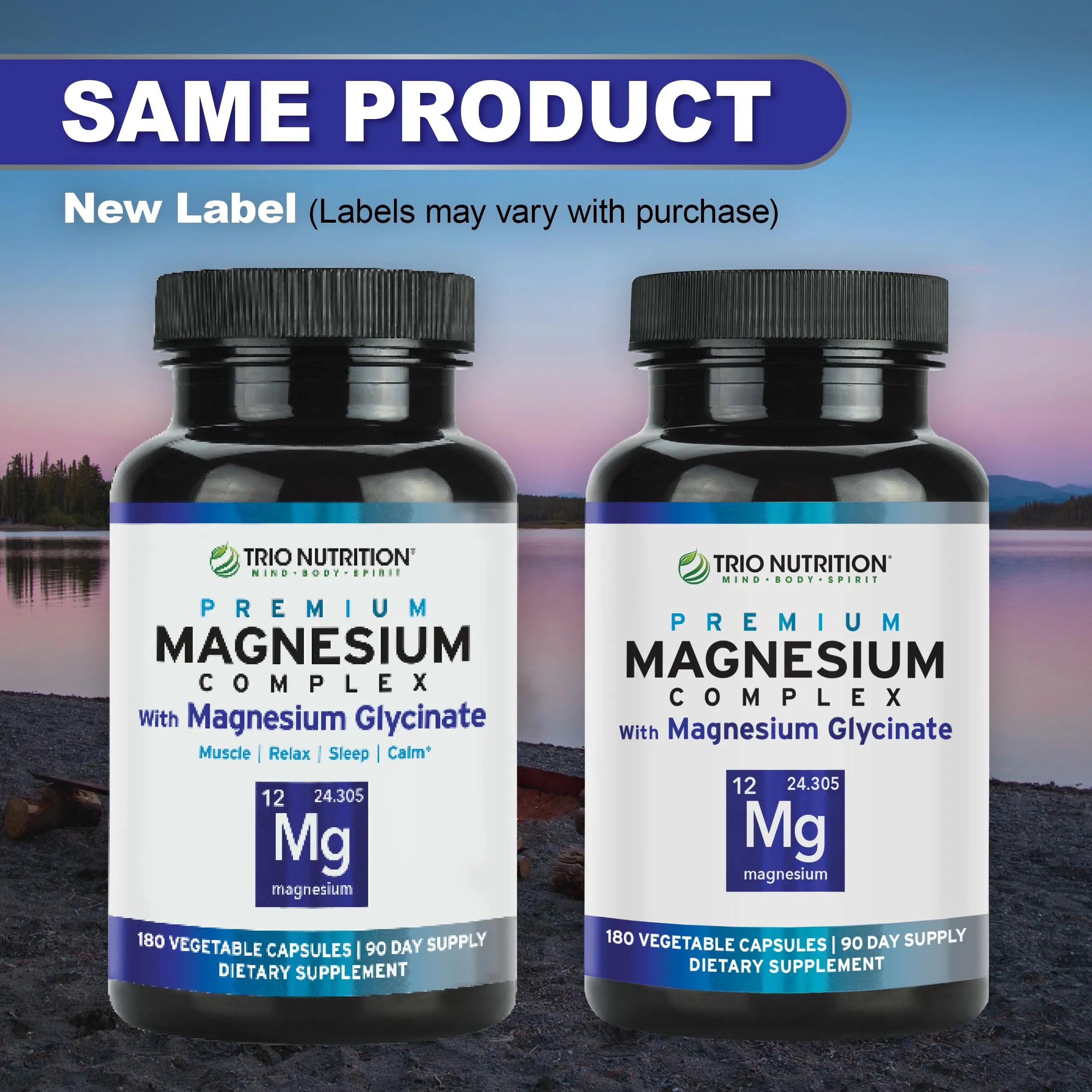 Trio Nutrition Magnesium Complex 90 Day Supply 420 mg | Natural Calm, Relax, Stress Relief, and Muscle Recovery |Magnesium Glycinate Supplement with Vitamin B6 for Rapid Absorption* TRIO NUTRITIONnz supplements