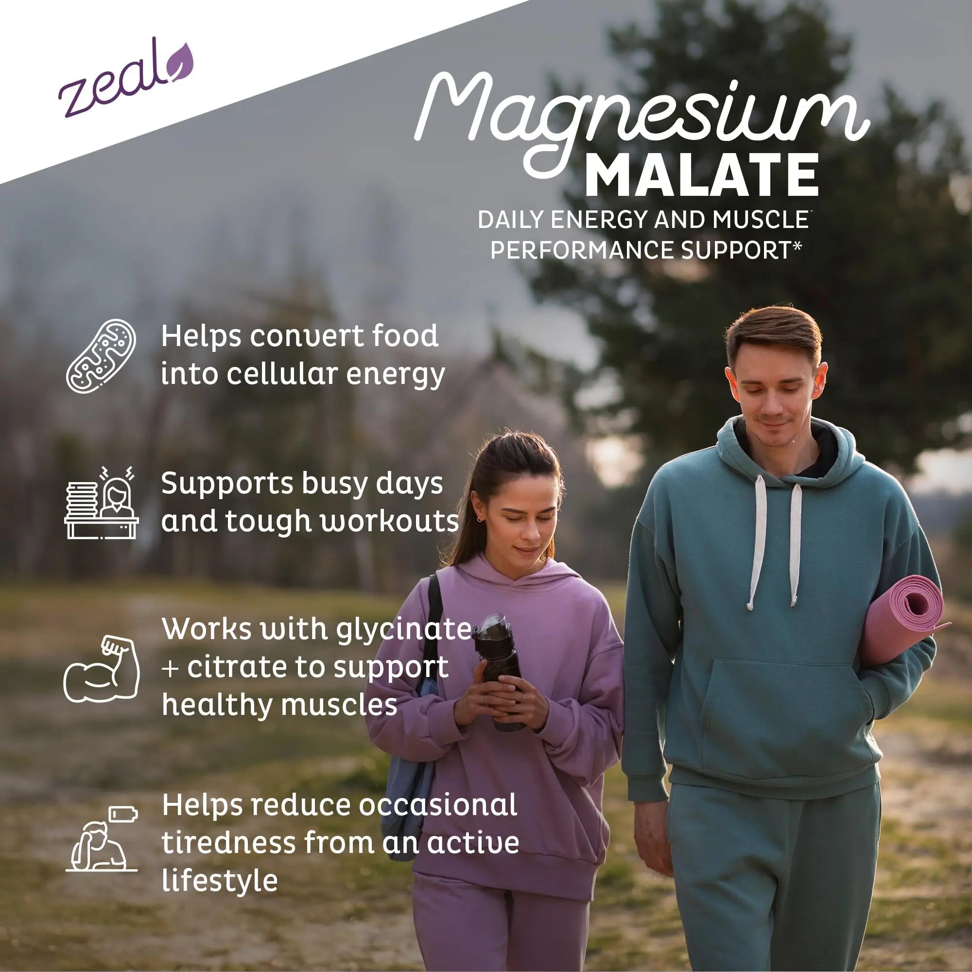 Zeal Naturals Triple Magnesium Complex Supplement - Glycinate, Malate, Citrate | 400mg, 180 Capsules | High Absorption Chelated Magnesium for Sleep, Mood, Muscle Recovery, Relaxation Zeal Naturalsnz supplements
