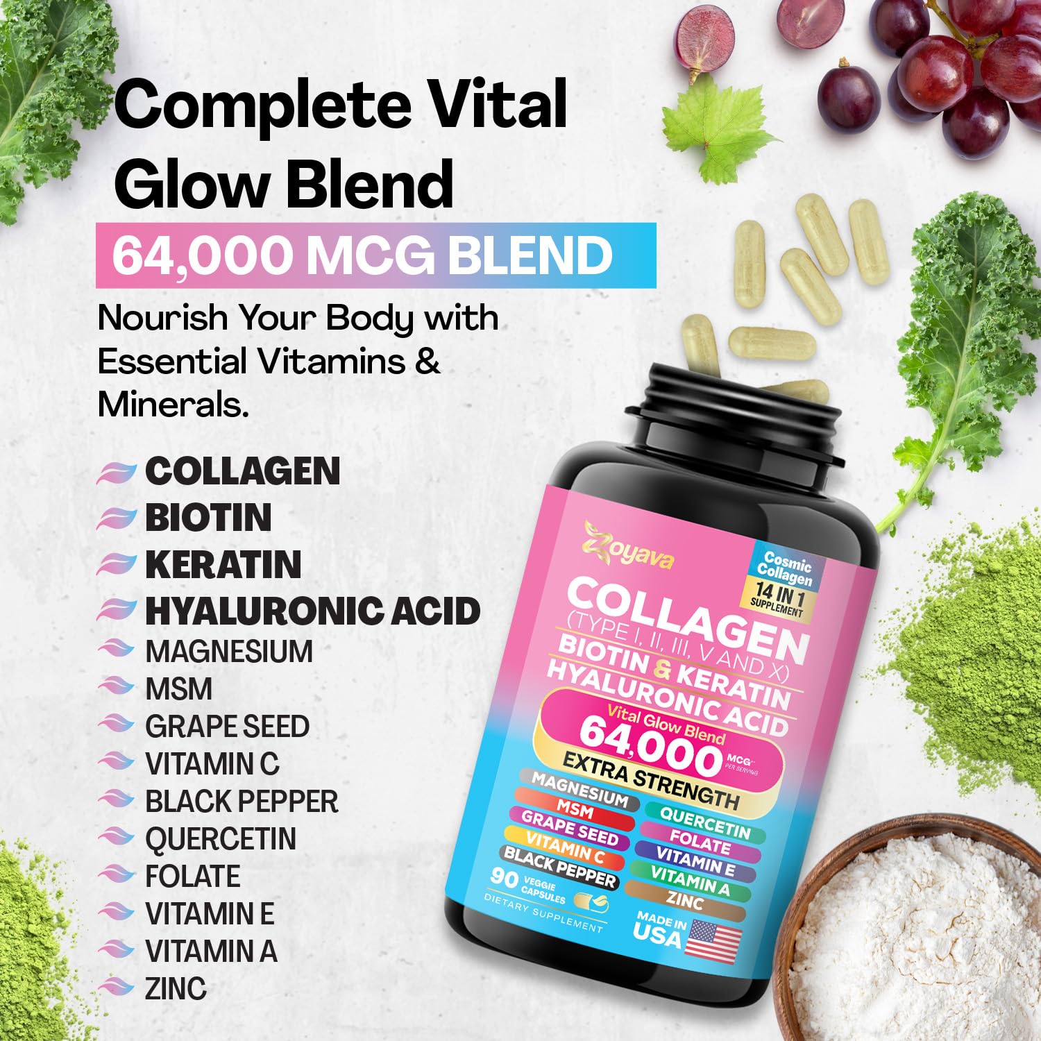 Zoyava Sea Moss 16-in-1 and Collagen 14-in-1 Bundle ZoyavaUS supplements