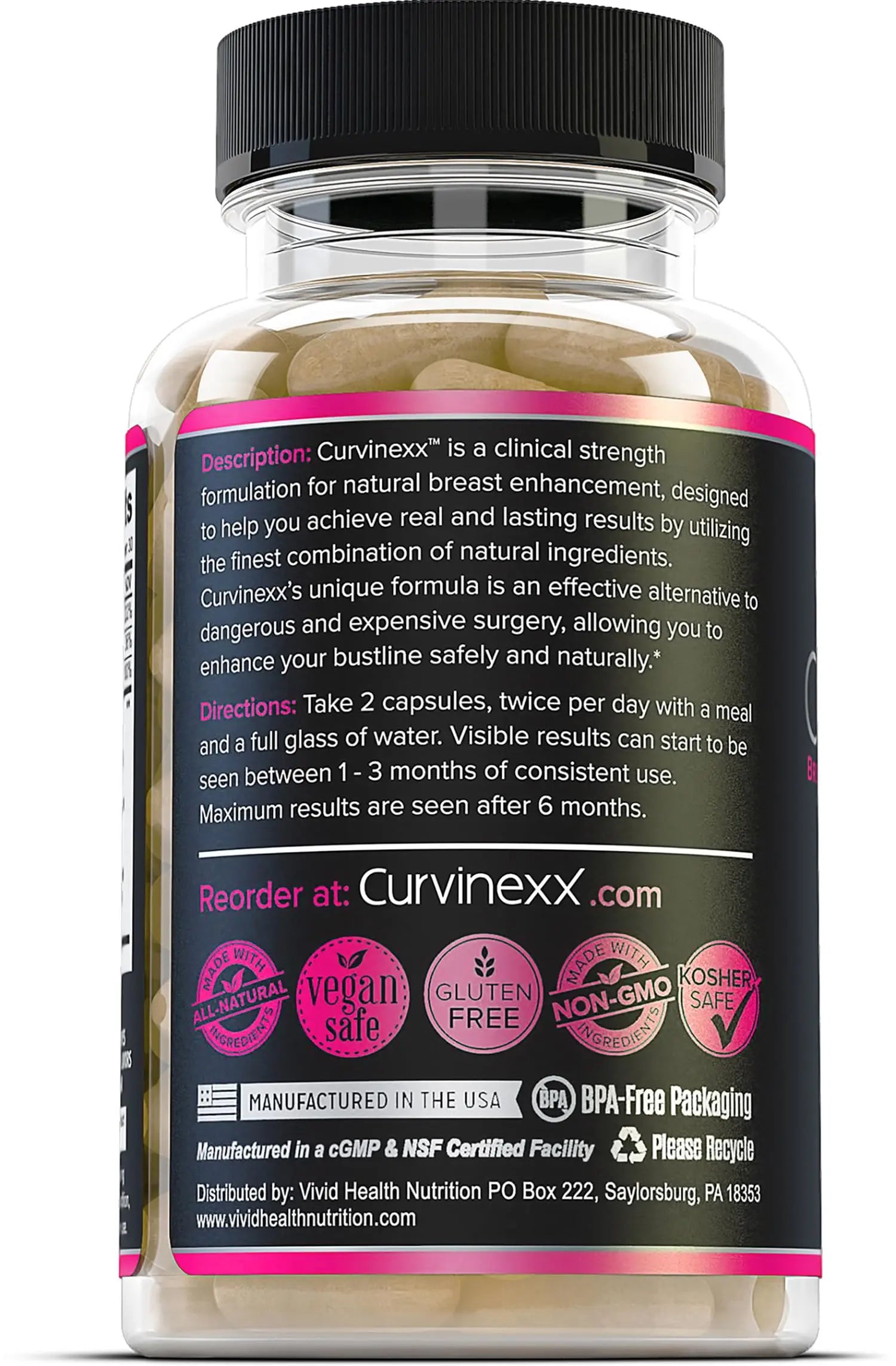 CURVINEXX (3 Bottles) - Natural Breast Toning and Firming Supplement. Lift, Firm and Enhance your Bust Naturally... Curvinexxnz supplements