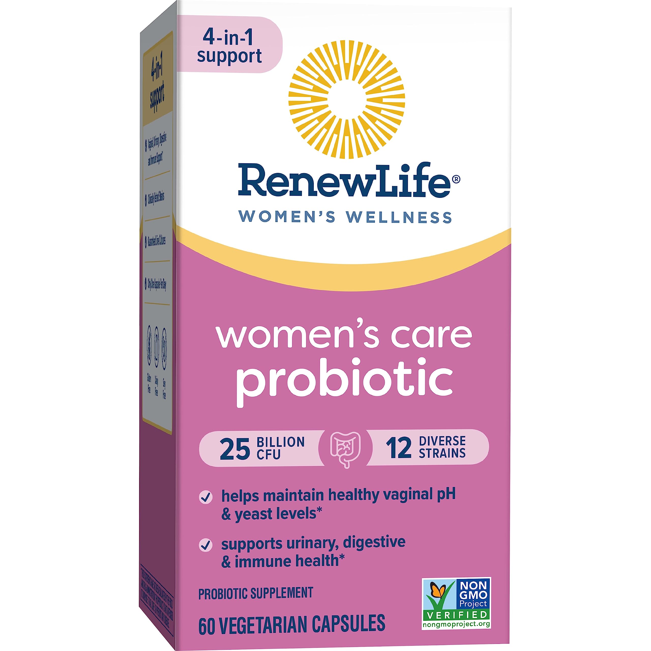 Renew Life Women's Probiotic Capsules, Supports pH Balance for Women, Vaginal, Urinary, Digestive and Immune Health, L. Rhamnosus GG, Dairy, Soy and Gluten-Free, 25 Billion CFU - 60 Ct Renew LifeAu supplements