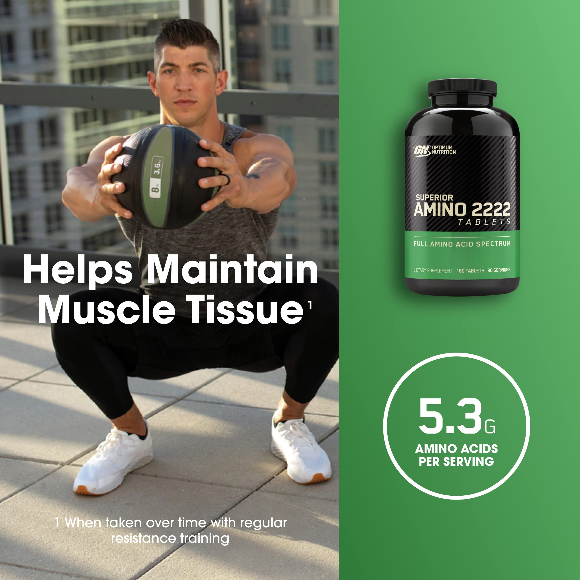 Optimum Nutrition Superior Amino 2222 Tablets, Complete Essential Amino Acids, EAAs Optimum NutritionAu supplements