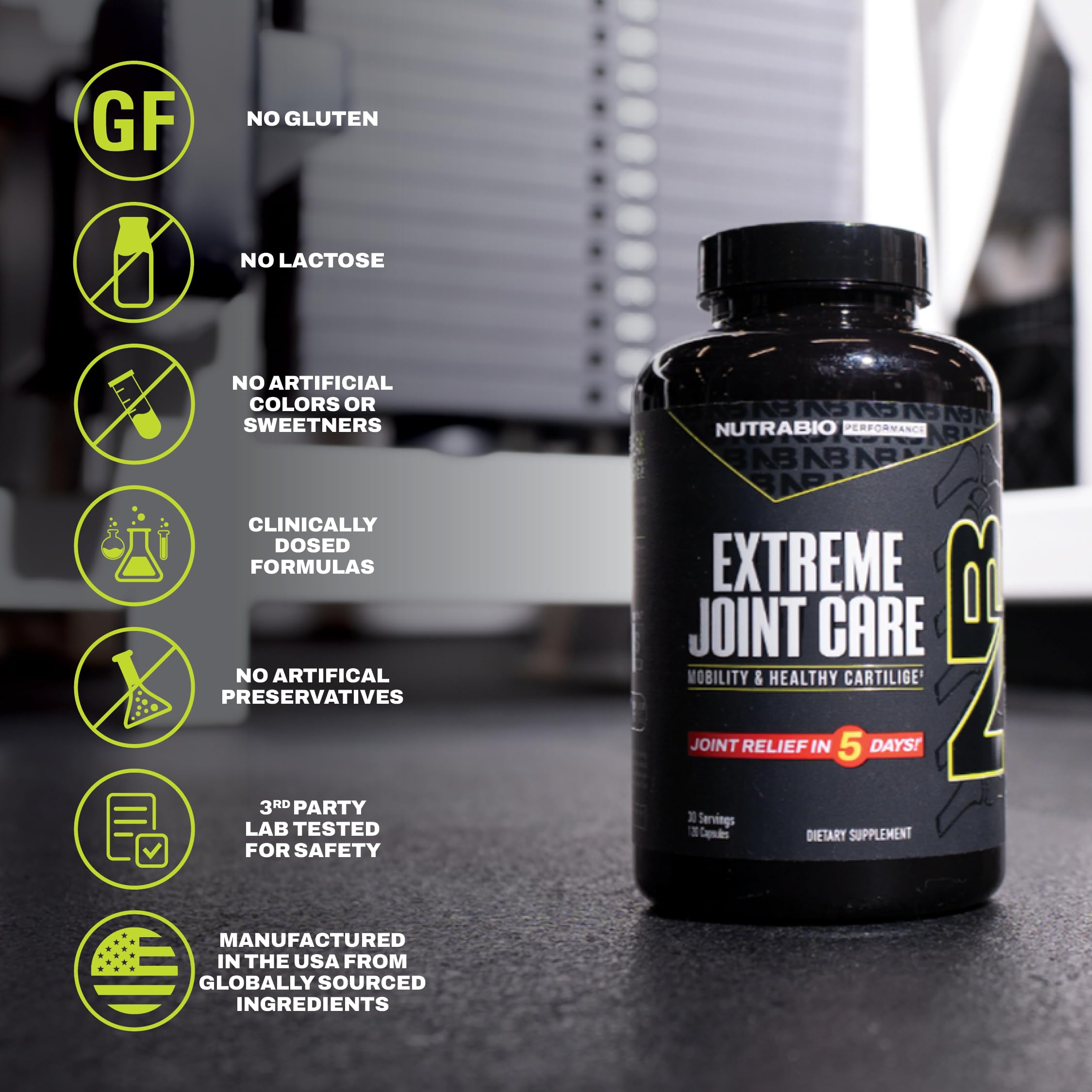 NutraBio Extreme Joint Care - Joint Support Supplement - Joint Health Supplement, Supports Joints, Mobility, and Cartilage - 120 Capsules NutraBioAu supplements