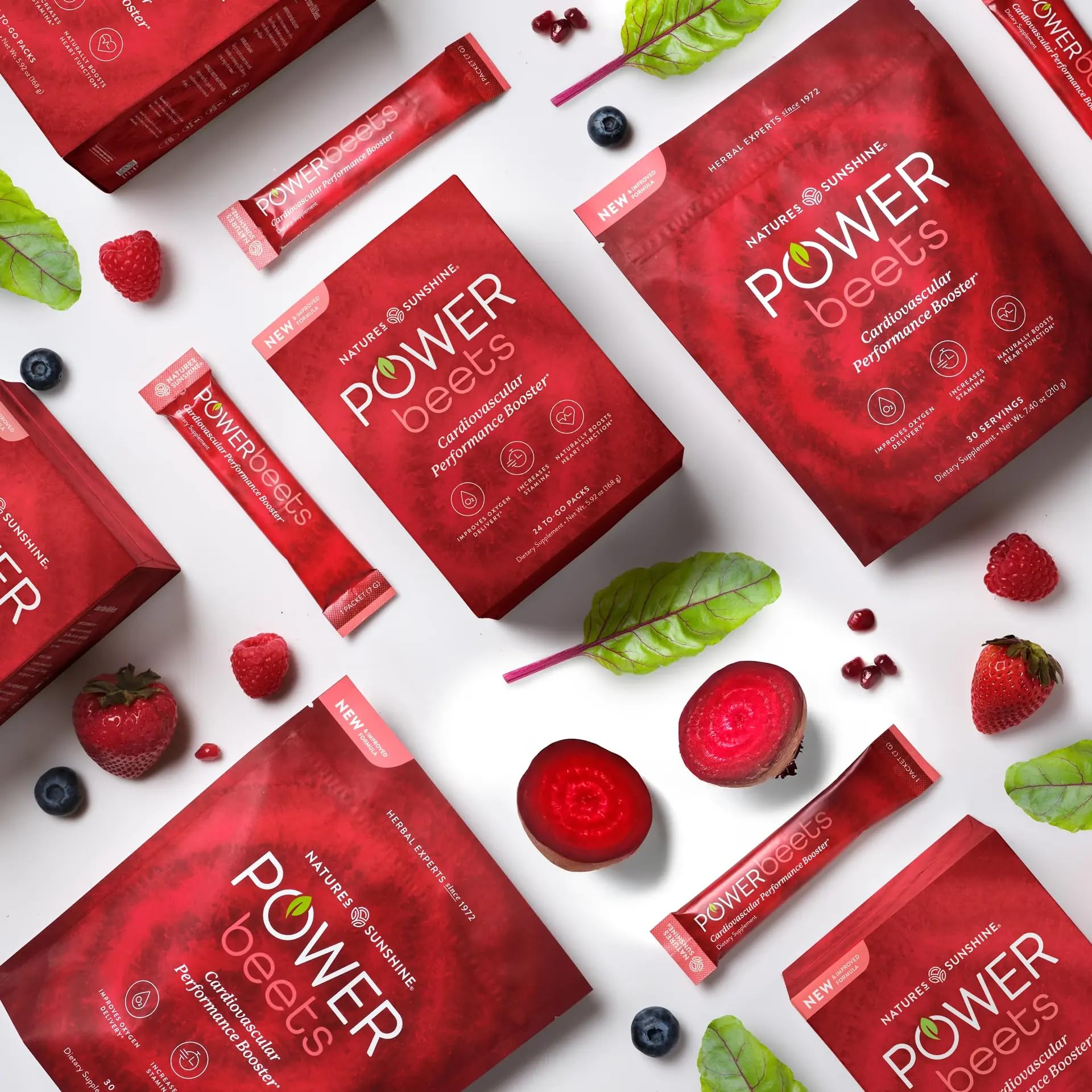 Nature's Sunshine Power Beets – Patented Nutrient Blend of Beet Root Powder and Nutrients to Promote Performance, Mental Clarity, & Vitality – Non-GMO, Soy & Gluten Free – 24 to-Go Packs Nature's SunshineAu supplements
