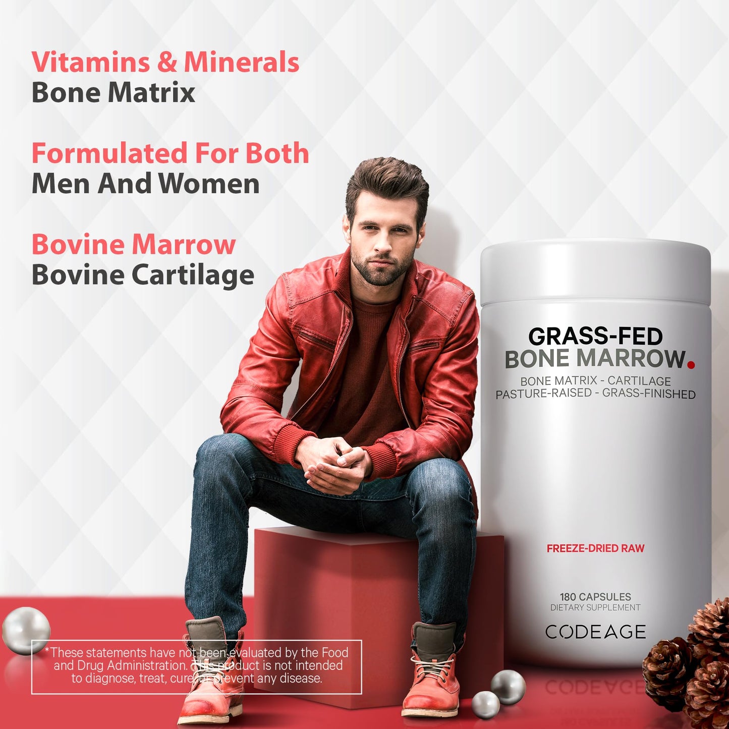 Codeage Grass Fed Bone Marrow, Full Spectrum Whole Bone Extract CodeageUS supplements