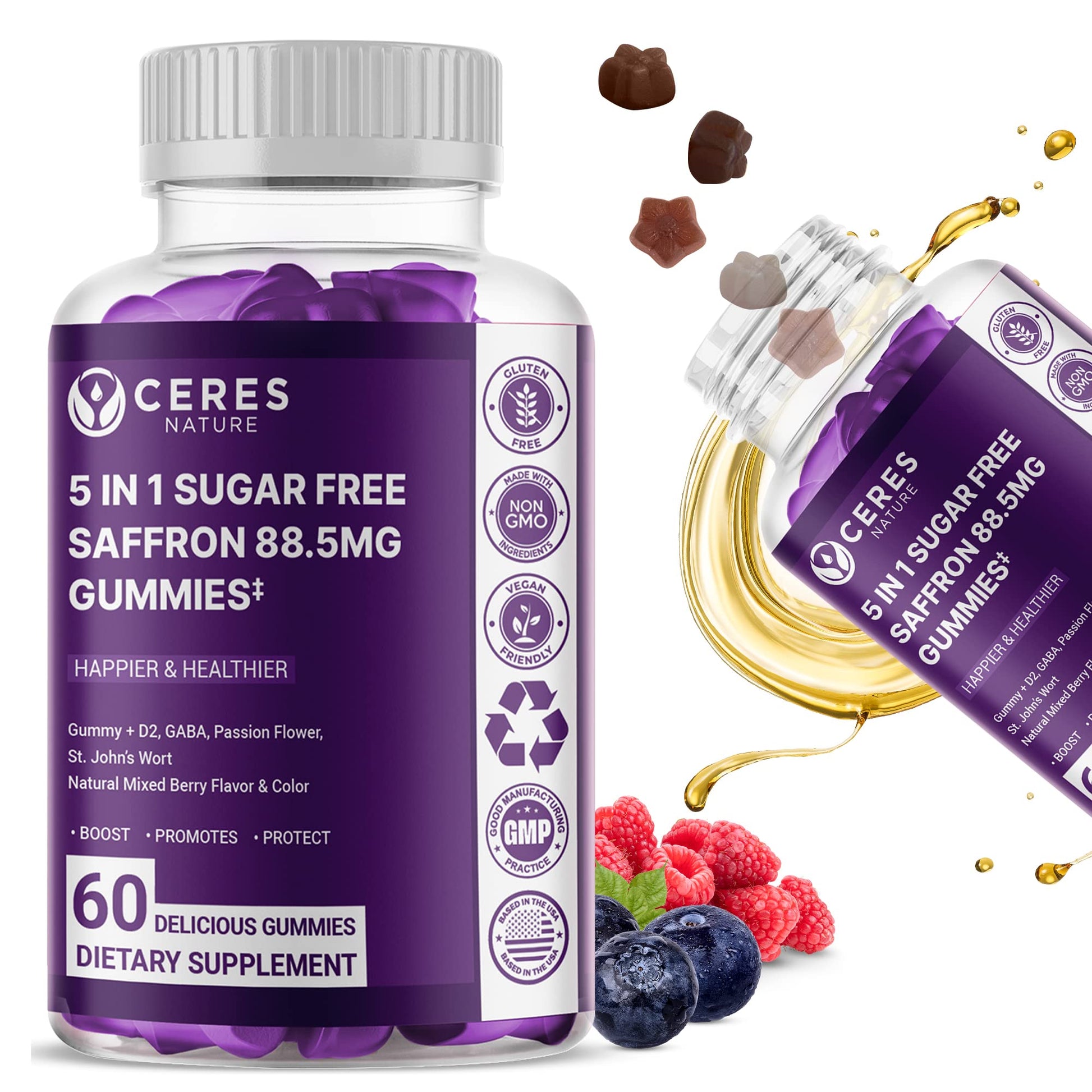 Premium Saffron Extract 88.5mg** Gummy - Appetite Control, Eye Support, Boost Energy Ceres NatureAu supplements