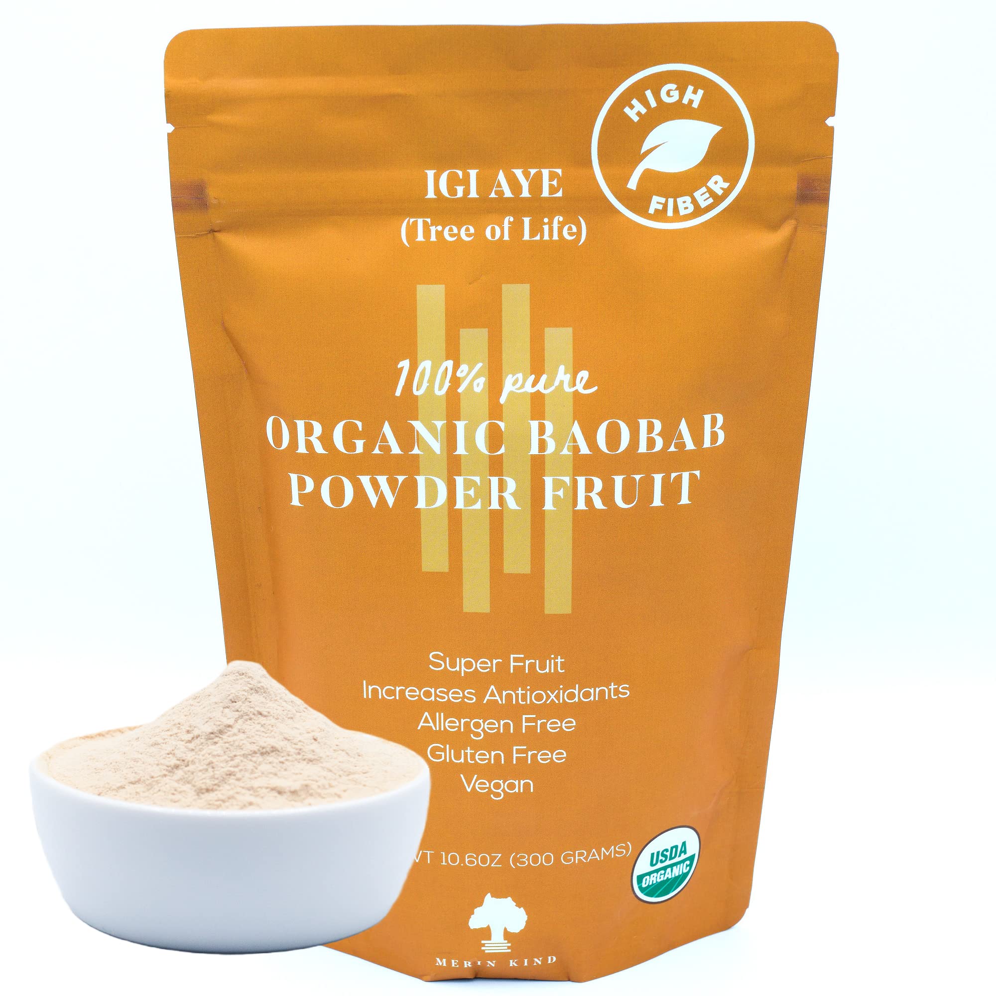 MERIN KIND Organic Baobab Powder - Prebiotic Fiber Supplement MERIN KINDAu supplements