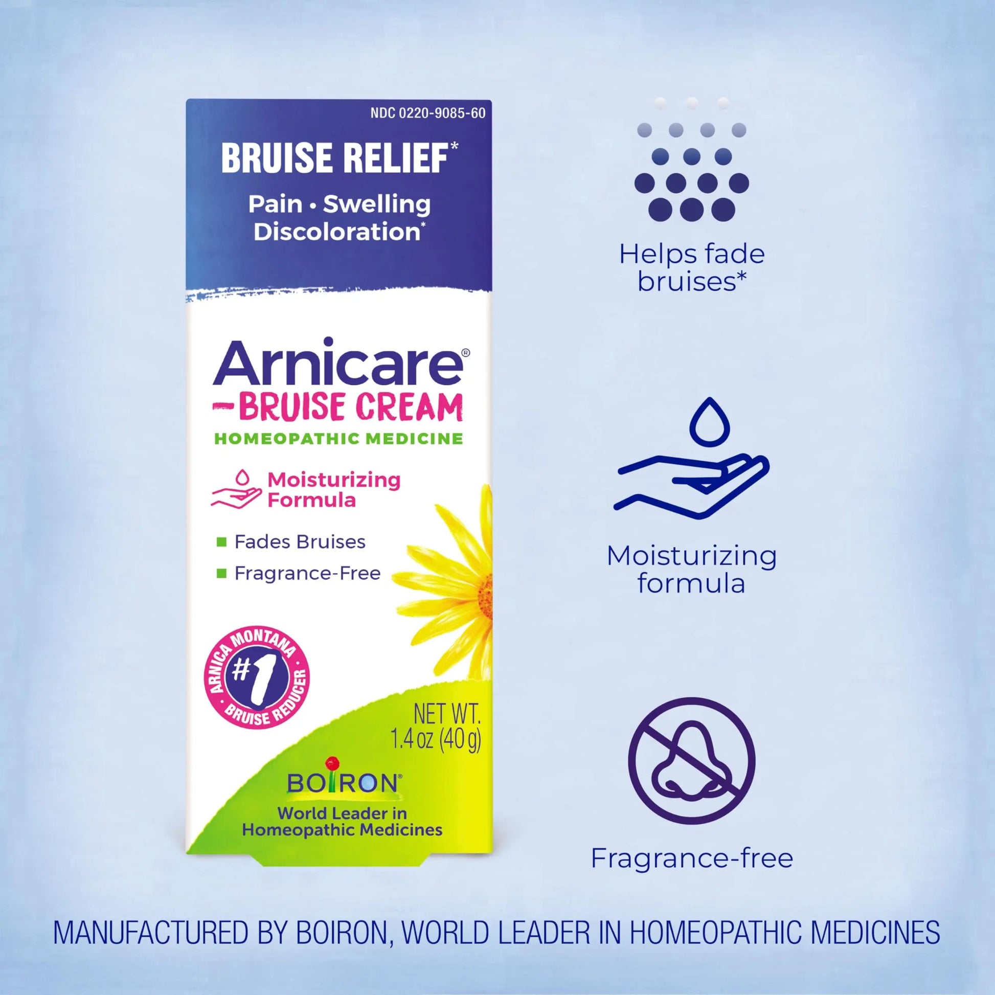 Boiron Arnicare Bruise Cream for Pain Relief from Bruising and Swelling or Discoloration from Injury - 1.4 oz BoironAu supplements