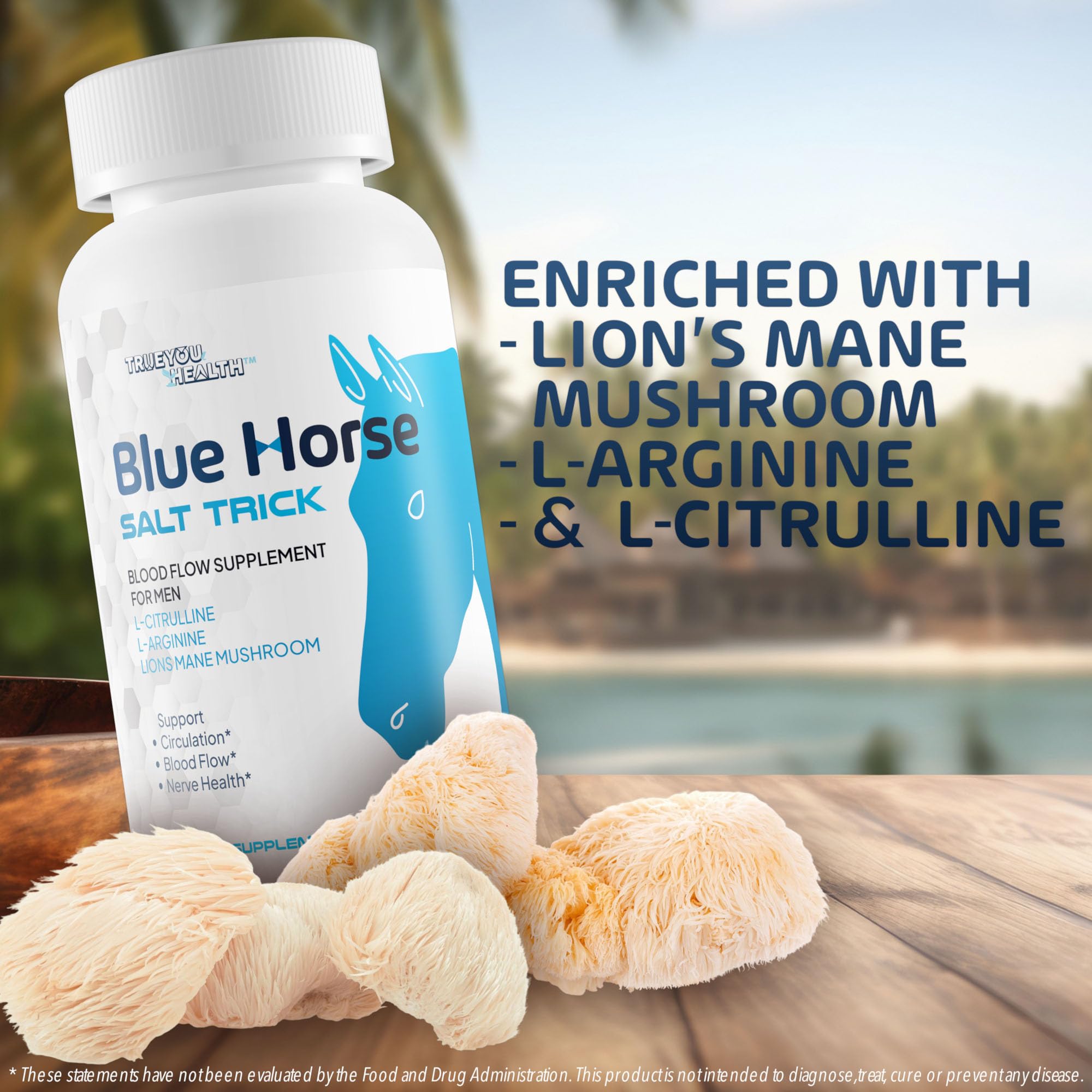 Blue Horse Salt Trick - Our Best Blood Flow Supplement for Men - Our Best Circulation Supplement - Male Circulation Supplements Nitric Oxide Vasodilator to Improve Blood Flow 7 Blue Salt Trick for Men True You HealthAu supplements
