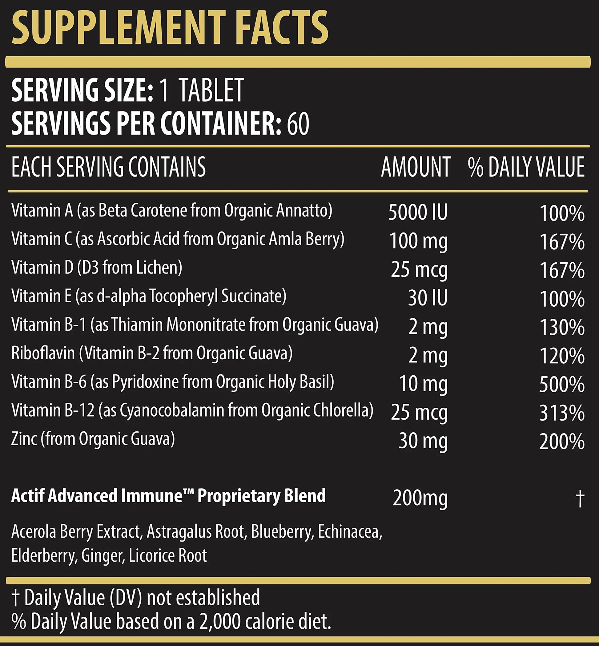 Actif Advanced Immune Support with 10+ Factors for Immunity Booster - 100% Natural, Non-GMO, 60 count ACTIFnz supplements