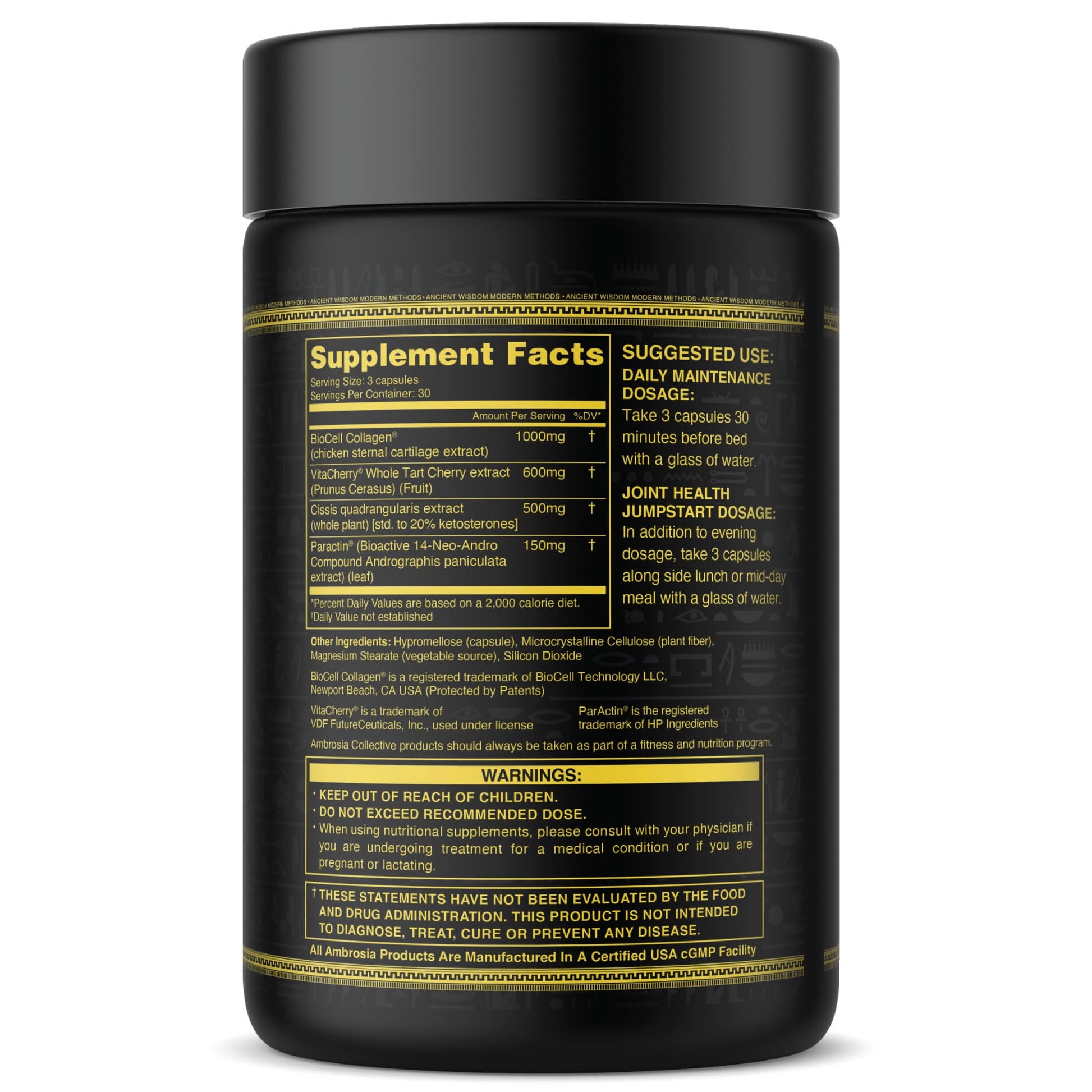 Ambrosia Mwendo - Joint & Ligament Repair | Strengthen Tendons & Increase Soft Tissue Extensibility | Muscle Soreness, & Recovery Time with BioCell Collagen | 90 Veggie Capsules AmbrosiaAu supplements