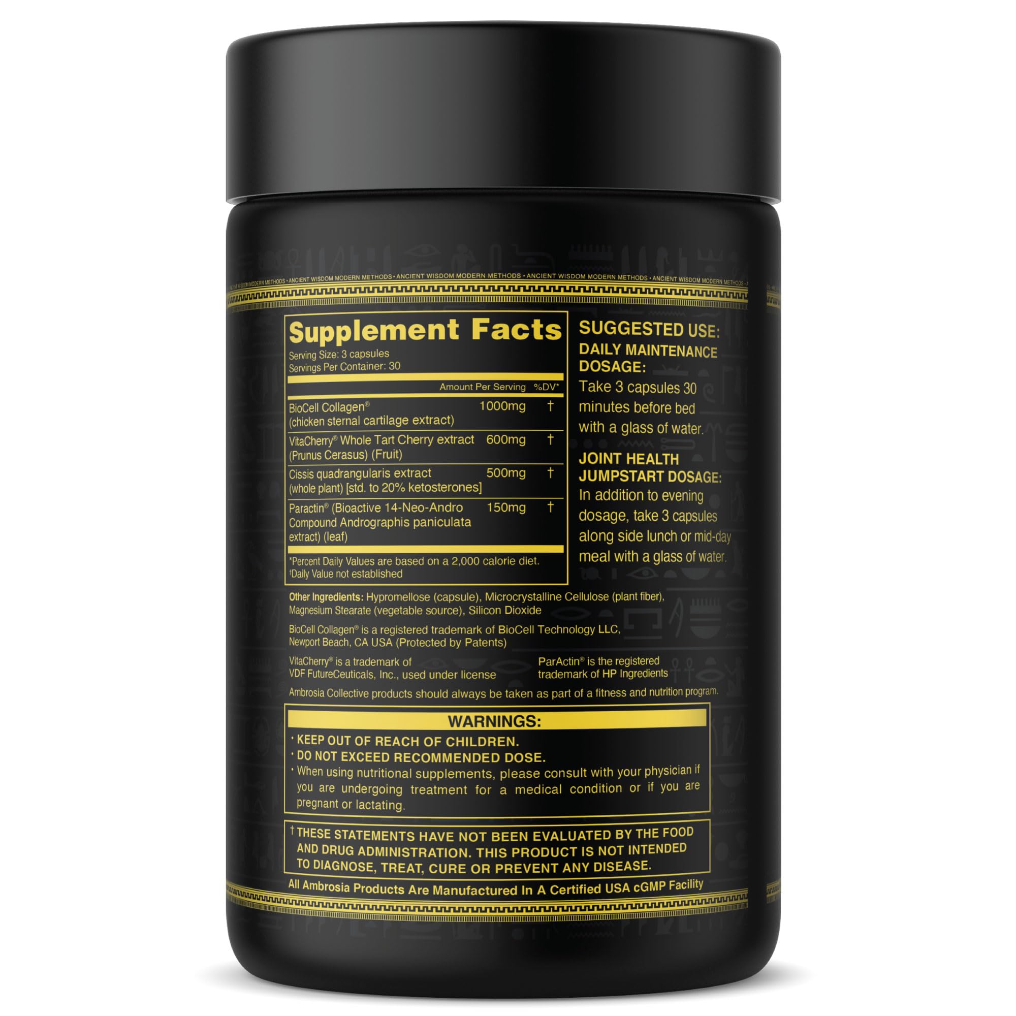 Ambrosia Mwendo - Joint & Ligament Repair | Strengthen Tendons & Increase Soft Tissue Extensibility | Muscle Soreness, & Recovery Time with BioCell Collagen | 90 Veggie Capsules AmbrosiaAu supplements