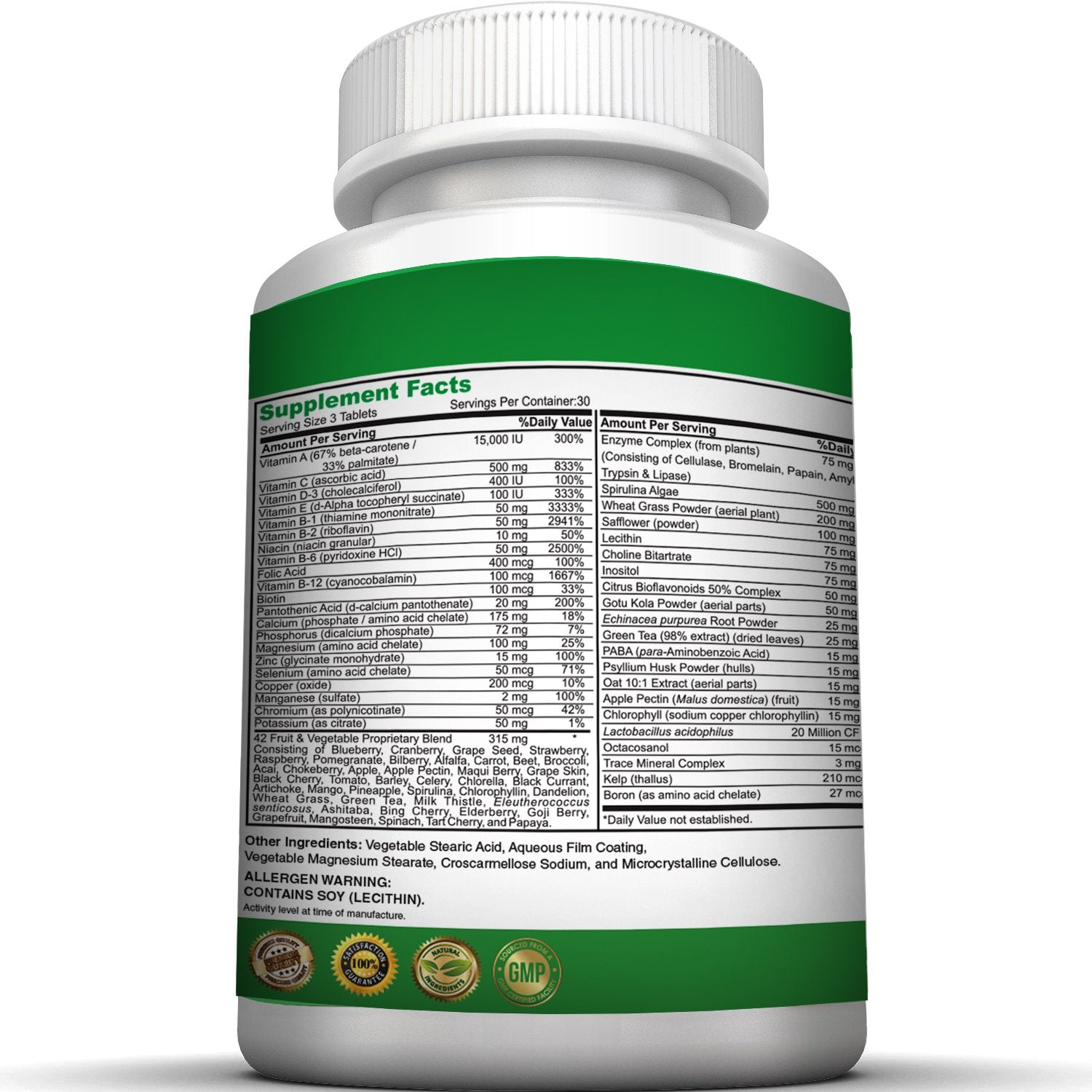 Pure Heathland Non-GMO Super Daily Multivitamin for Adults – 42 Natural Fruits & Vegetables Blend with 21 Essential Vitamins & Minerals – Vegan Coating Tablets, 90 Count, Made in USA Pure HealthlandAu supplements