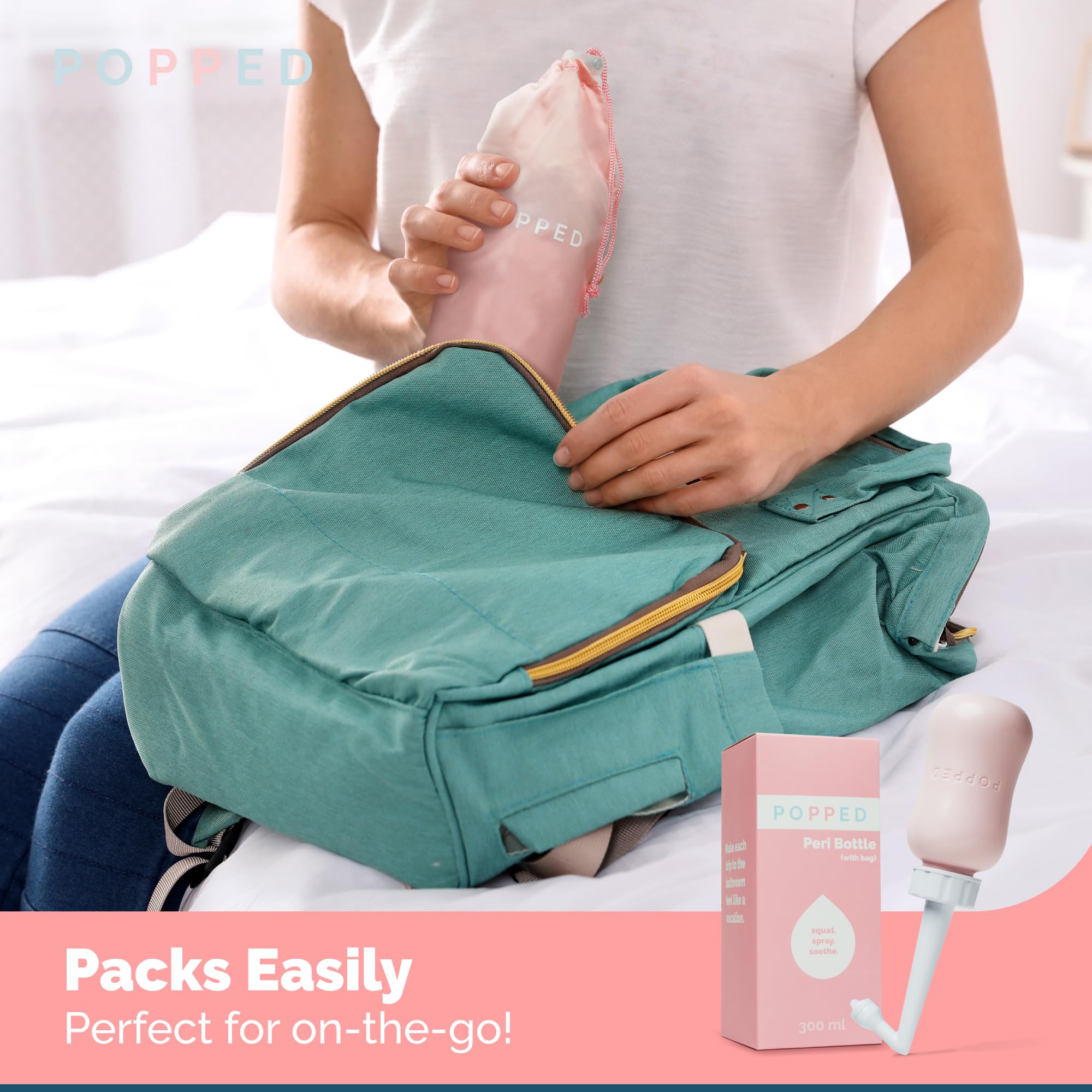 Popped Peri Bottle for Postpartum Care | Portable Bidet | Spray Bottle for Pain Relief, Tears POPPEDAu supplements