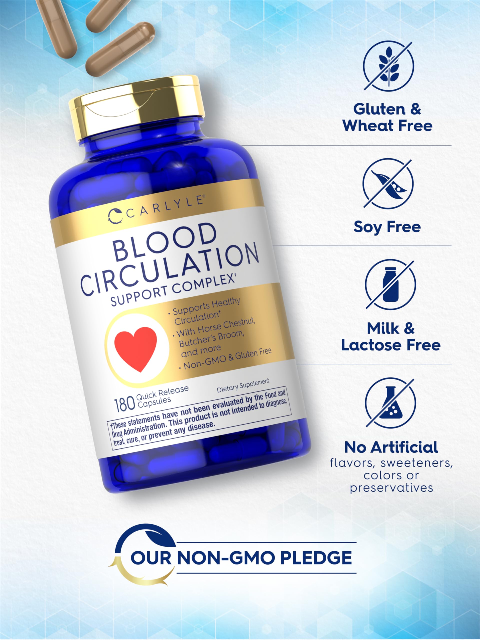 Carlyle Blood Circulation Supplement | 180 Capsules | Supports Healthy Circulation | Non-GMO, Gluten Free CarlyleAu supplements