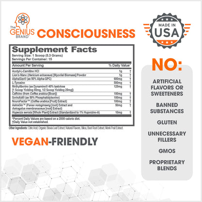 Genius Consciousness, Super Nootropic Brain Supplement Powder, Watermelon The Genius BrandUS supplements