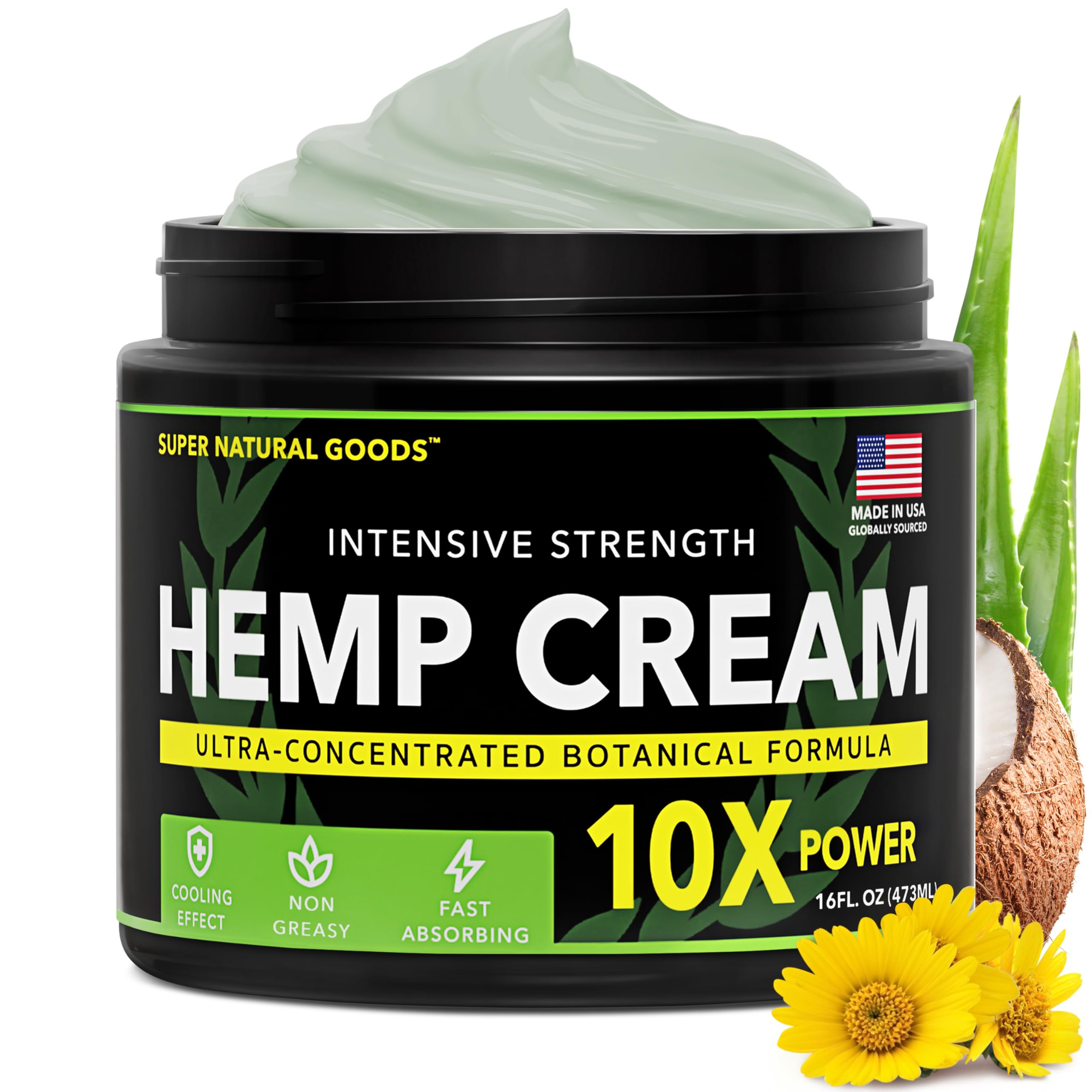 Super Natural Goods Hemp Cream with Hemp Oil, Turmeric, Arnica & Menthol – Botanical Cream with a Cooling Sensation for Localized Application (16oz) Super Natural GoodsAu supplements