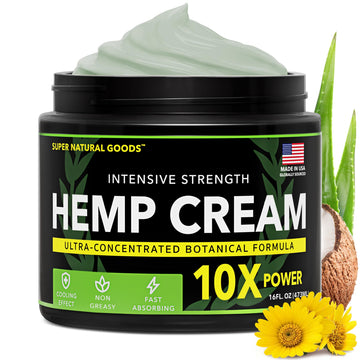 Super Natural Goods Hemp Cream with Hemp Oil, Turmeric, Arnica & Menthol – Botanical Cream with a Cooling Sensation for Localized Application (16oz) Super Natural GoodsAu supplements