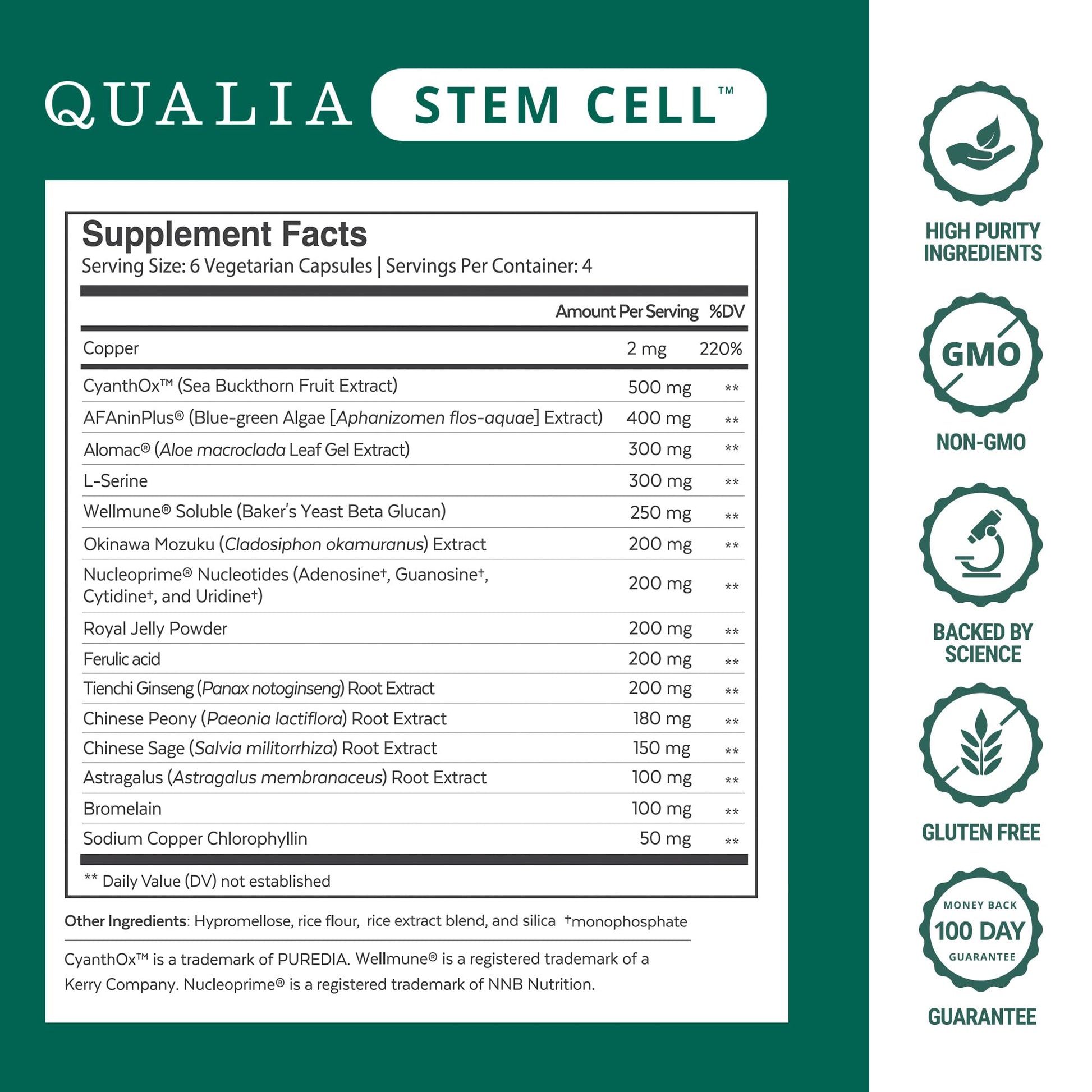 Qualia Stem Cell — Stem Cell Supplement Support with Royal Jelly, Astragalus & Sea Buckthorn | 16 Ingredients | 4 Days a Month | Helps Body Naturally heal* QUALIA LIFE SCIENCESAu supplements