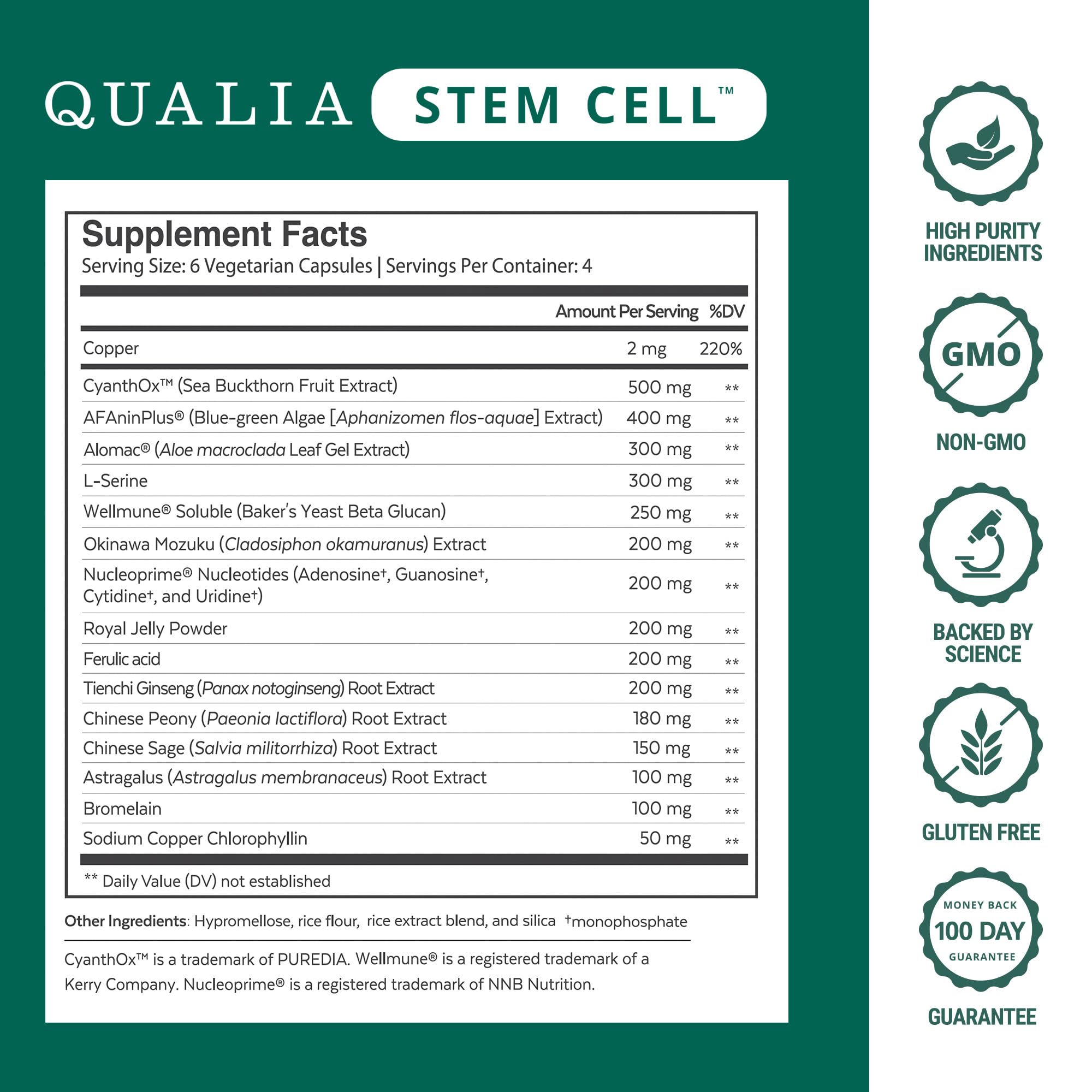 Qualia Stem Cell — Stem Cell Supplement Support with Royal Jelly, Astragalus & Sea Buckthorn | 16 Ingredients | 4 Days a Month | Helps Body Naturally heal* QUALIA LIFE SCIENCESAu supplements