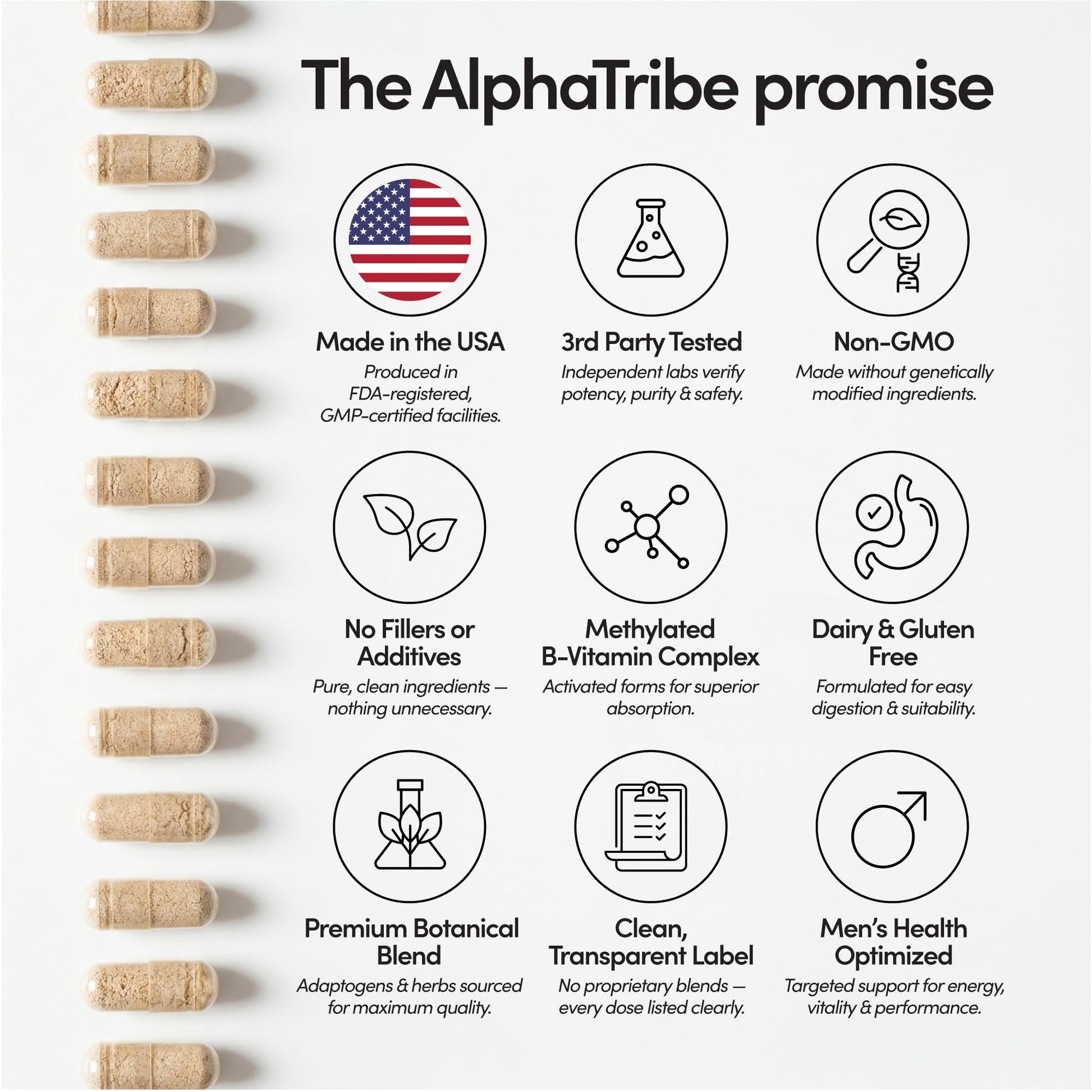 Alpha Tribe Multivitamin for Men & Organizer w/Seamoss Black Seed Oil Ashwagandha Burdock Root Turmeric Bladderwrack Vitamin C | Daily Men's Vitamins & Minerals Supplement | 60 Count Alpha TribeAu supplements