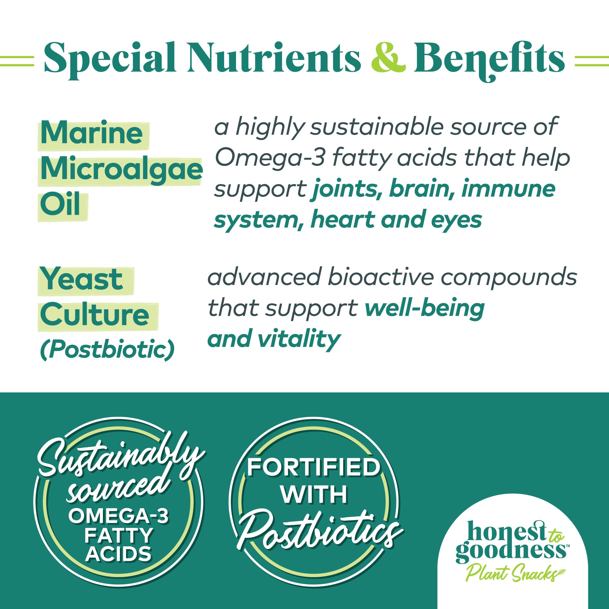 Honest to Goodness Plant Snacks Dog Treats, Enriched with Omega 3s & Postbiotics, 8oz Variety Pack, 6 Bags Honest to GoodnessAu supplements
