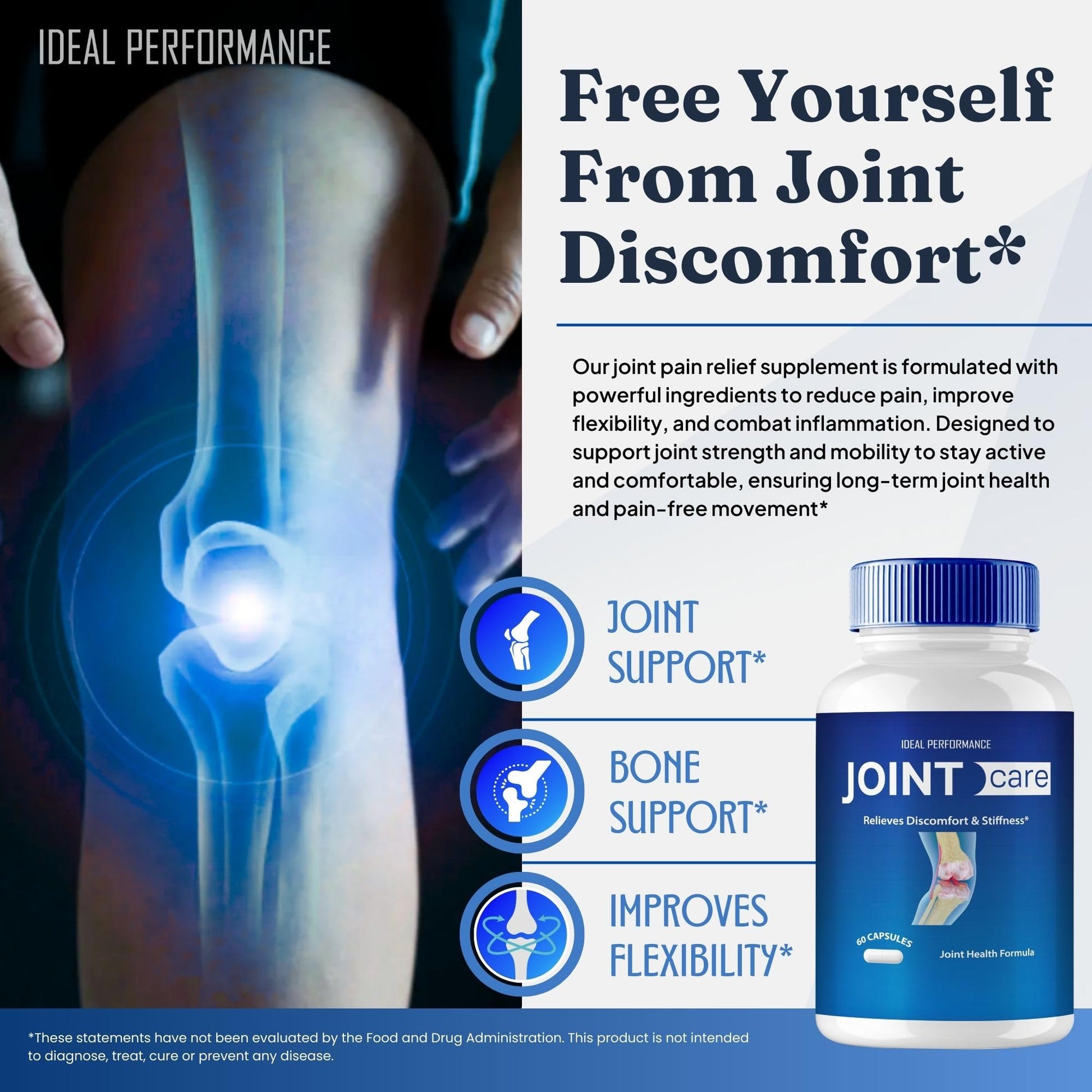 IDEAL PERFORMANCE Joint Care Support Capsules, JointCare Supplement Pills All Natural Formula to Fortify Bones & Bolster Flexibility - Maximum Strength, Joint Care Support Reviews (5 Pack) IDEAL PERFORMANCEAu supplements