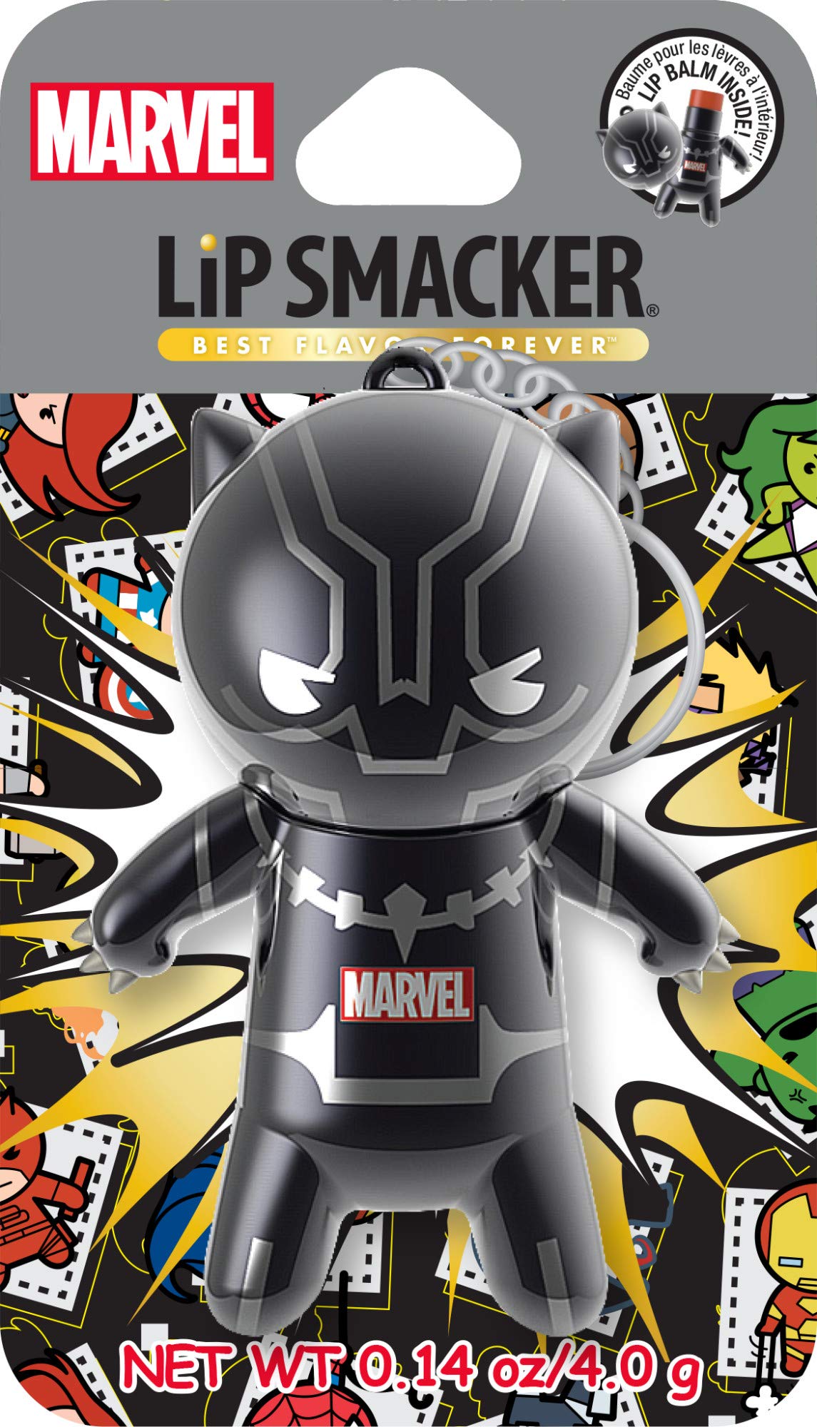Lip Smacker Marvel Lip Balm Keychain, Clear & Glossy, Fun & Giftable, Cruelty Free - Black Panther Lip SmackerAu supplements