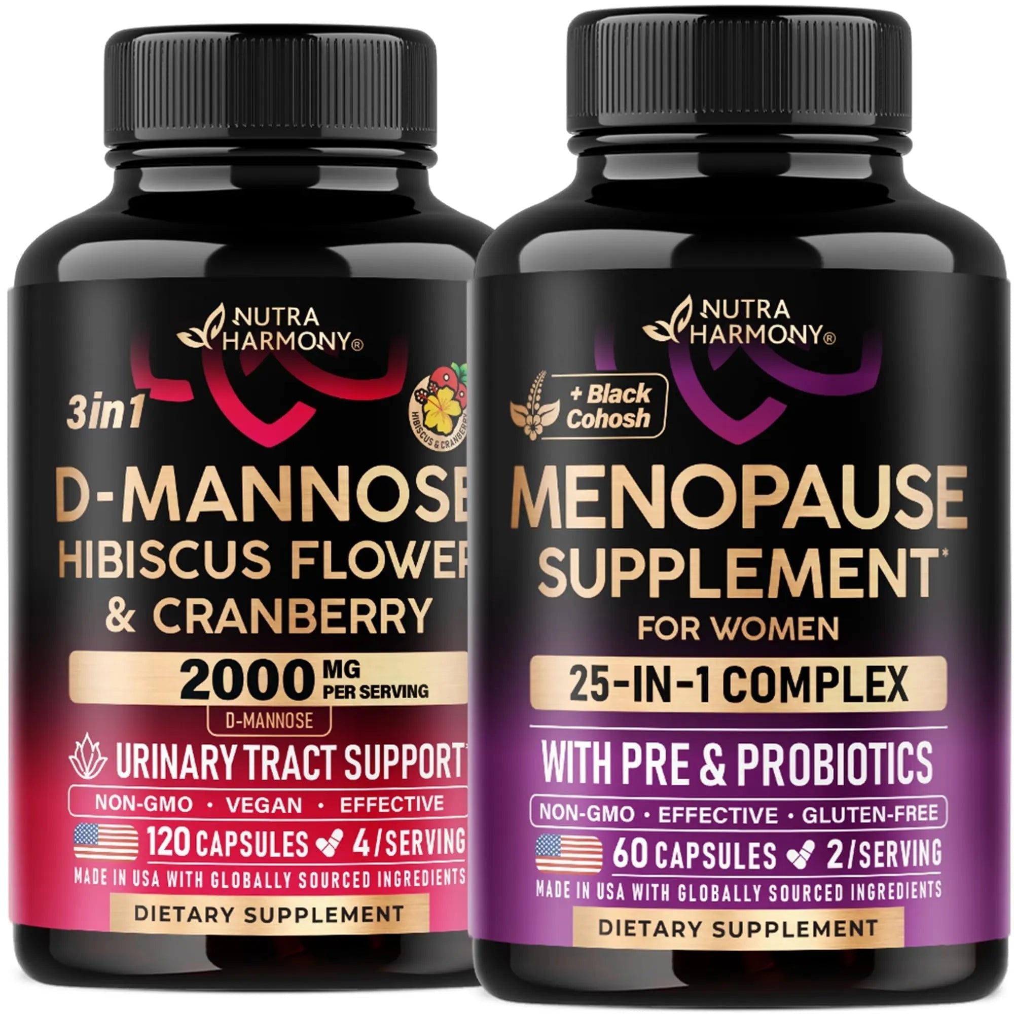 NUTRAHARMONY D-Mannose with Cranberry & Menopause Capsules NUTRAHARMONYAu supplements