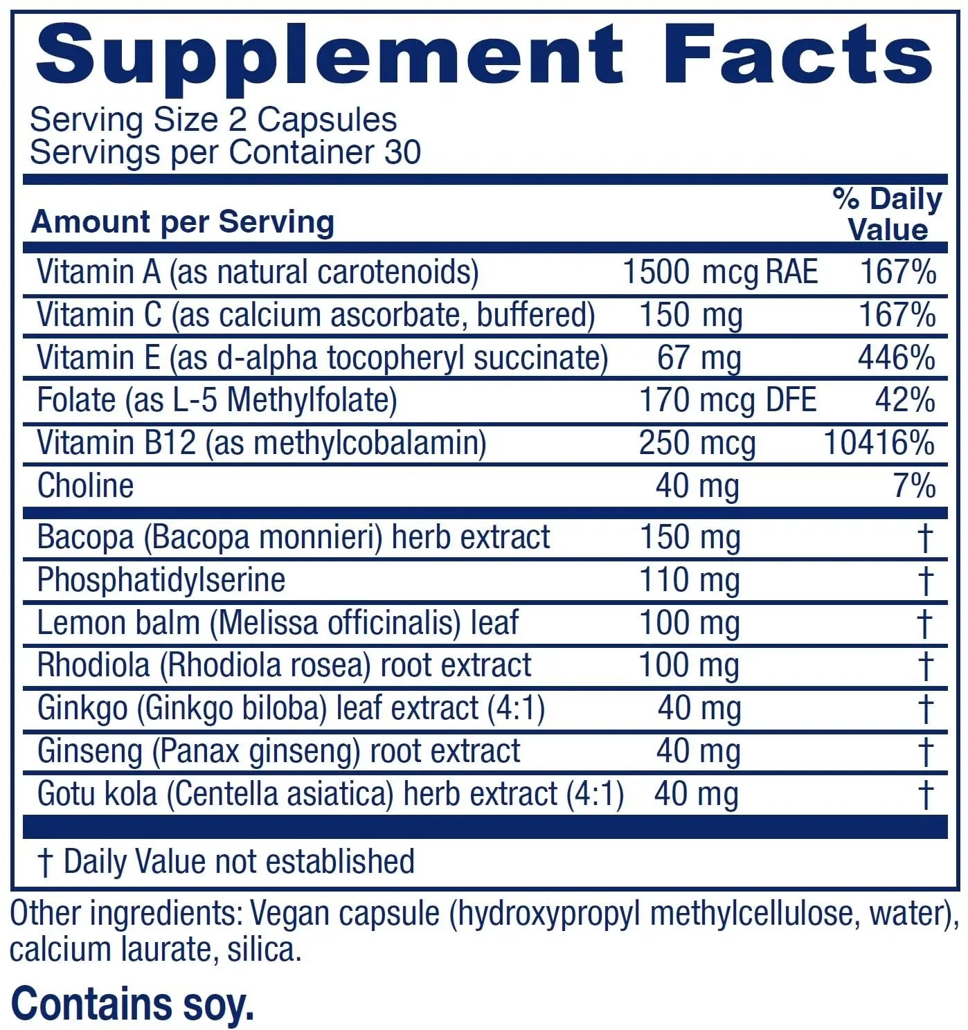 Vitanica MindBlend, Brain Support, Vegan, 60 Capsules Vitanicanz supplements