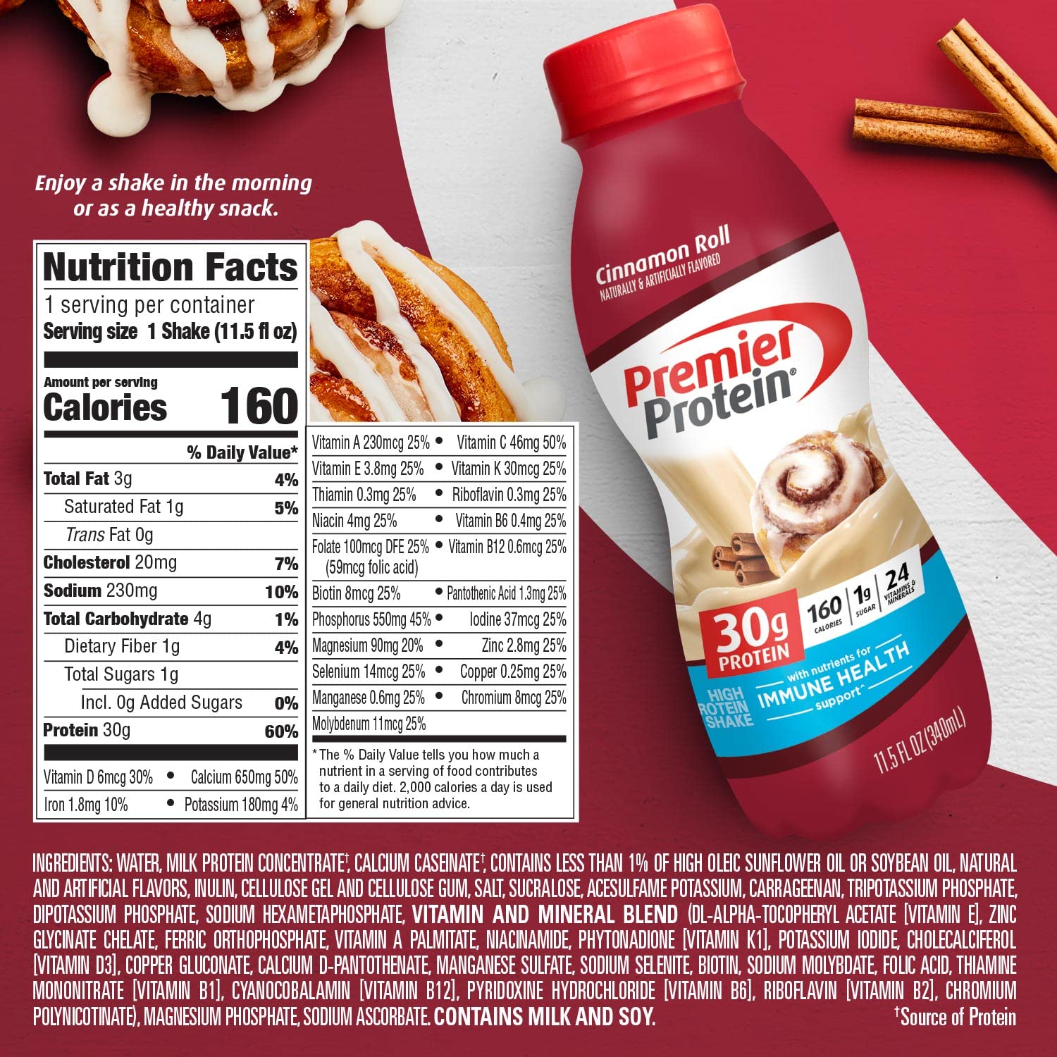 Premier Protein Shake, 30g Protein, 1g Sugar,24 Vitamins&Minerals Nutrients to Support Premier ProteinUS supplements