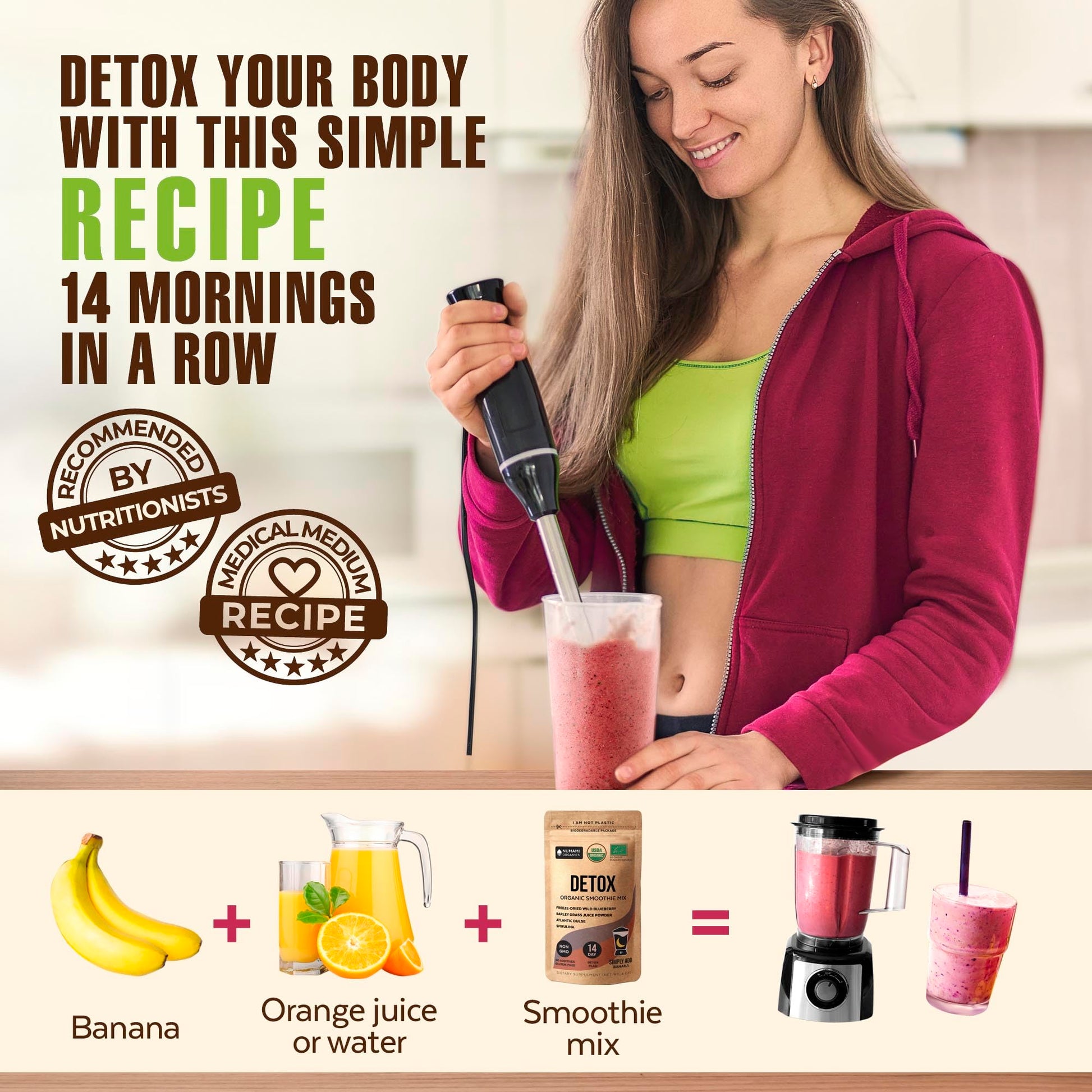 Numami Organic Detox Blueberry Smoothie Powder with Healthy Spirulina, Atlantic Dulse NumamiAu supplements