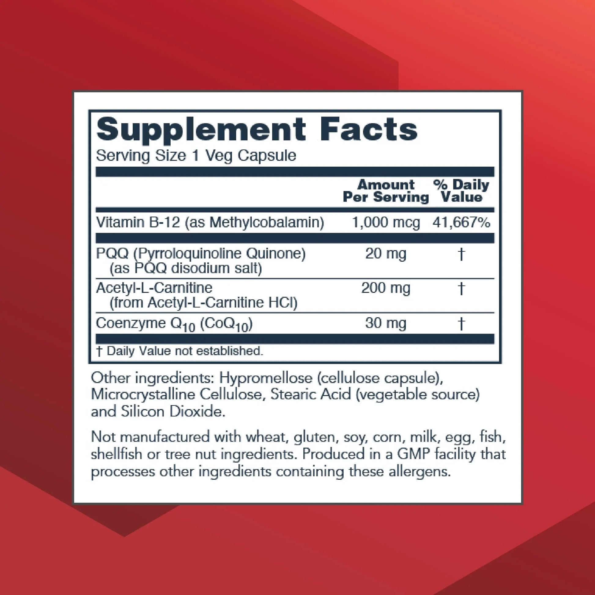 PROTOCOL FOR LIFE BALANCE PQQ Complex - Mitochondrial Health - with CoQ10 & L Carnitine - B Vitamin - Supplement for Energy - 30 Veg Caps PROTOCOL FOR LIFE BALANCEAu supplements