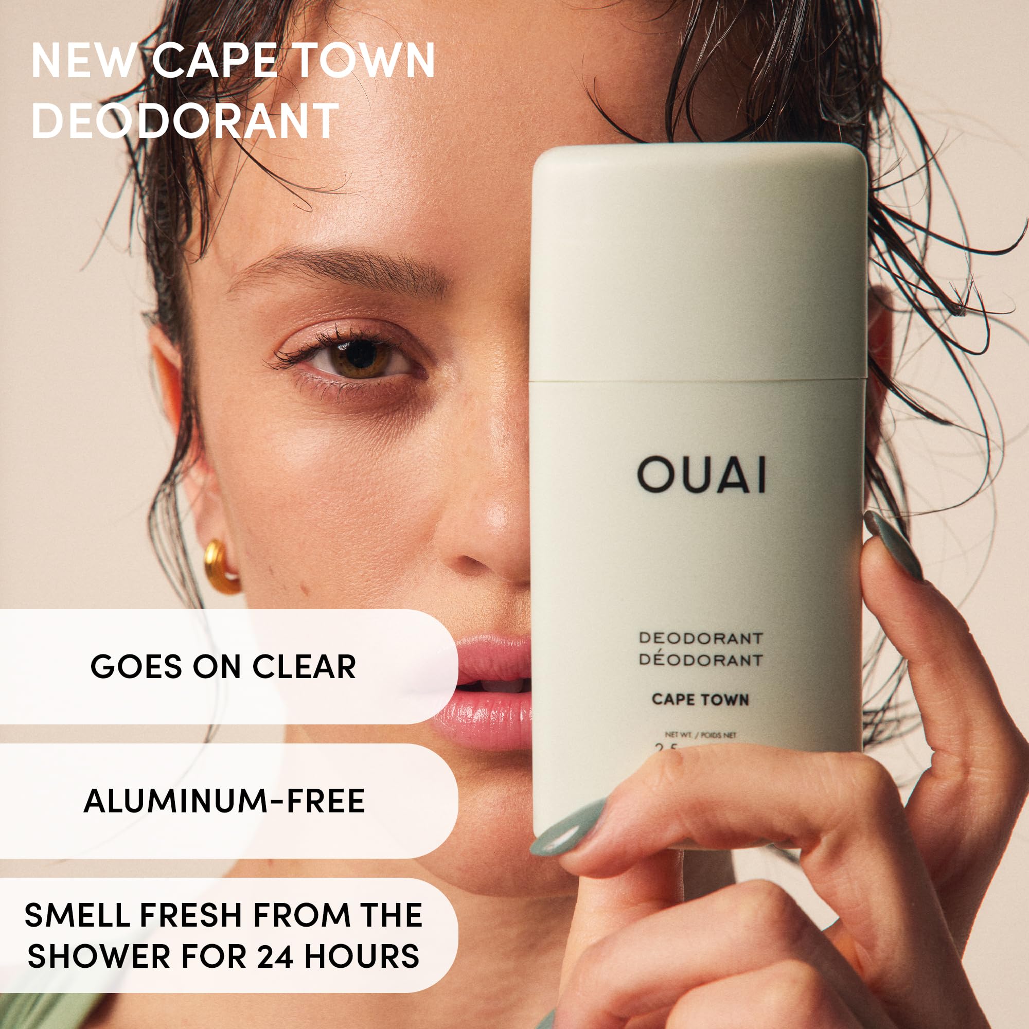OUAI Aluminum Free Deodorant - Women's Deodorant with 24-Hour Odor Control & Invisible Application - Enriched with Notes of Wet Grass, Ginger, Basil & Green Fig - Cape Town (2.5 oz) OUAIAu supplements