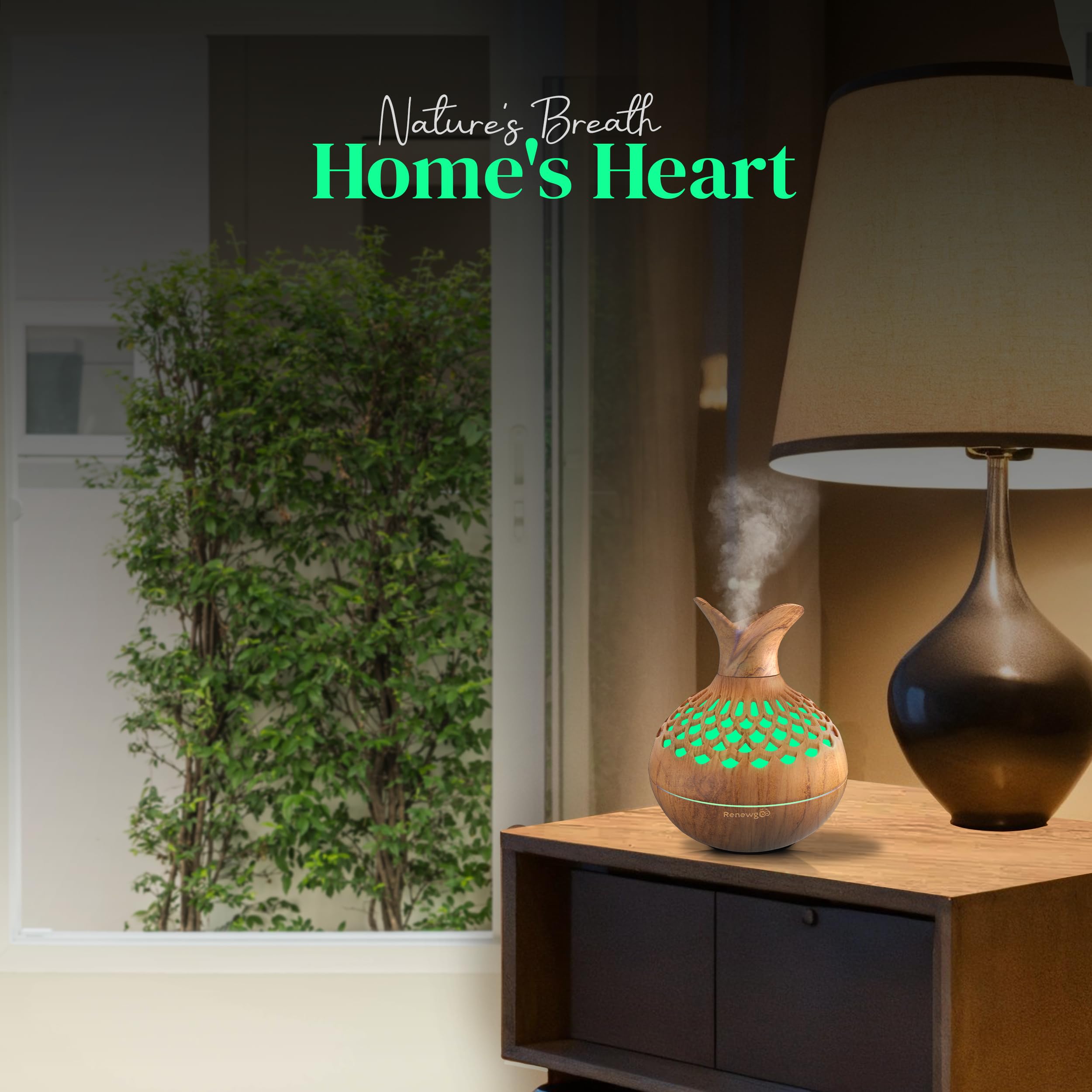 Aroma Diffuser for Essential Oils, Ultrasonic Aromatherapy Flower Oil Diffuser, Modern Cool Mist RenewgooAu supplements