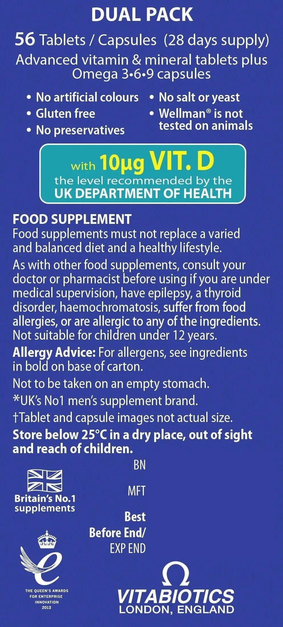 Vitabiotics Ltd Vitabiotics Wellman Plus, 56 Tablets/Capsules WellmanAu supplements
