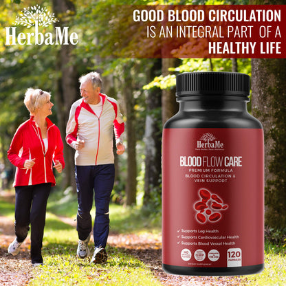 HerbaMe Blood Circulation Supplement, 120 Capsules, Supports Leg Vein, Heart, Vessels and Cardiovascular Health with Niacin, L-Arginine, Ginger, Cayenne Pepper HerbaMeUS supplements