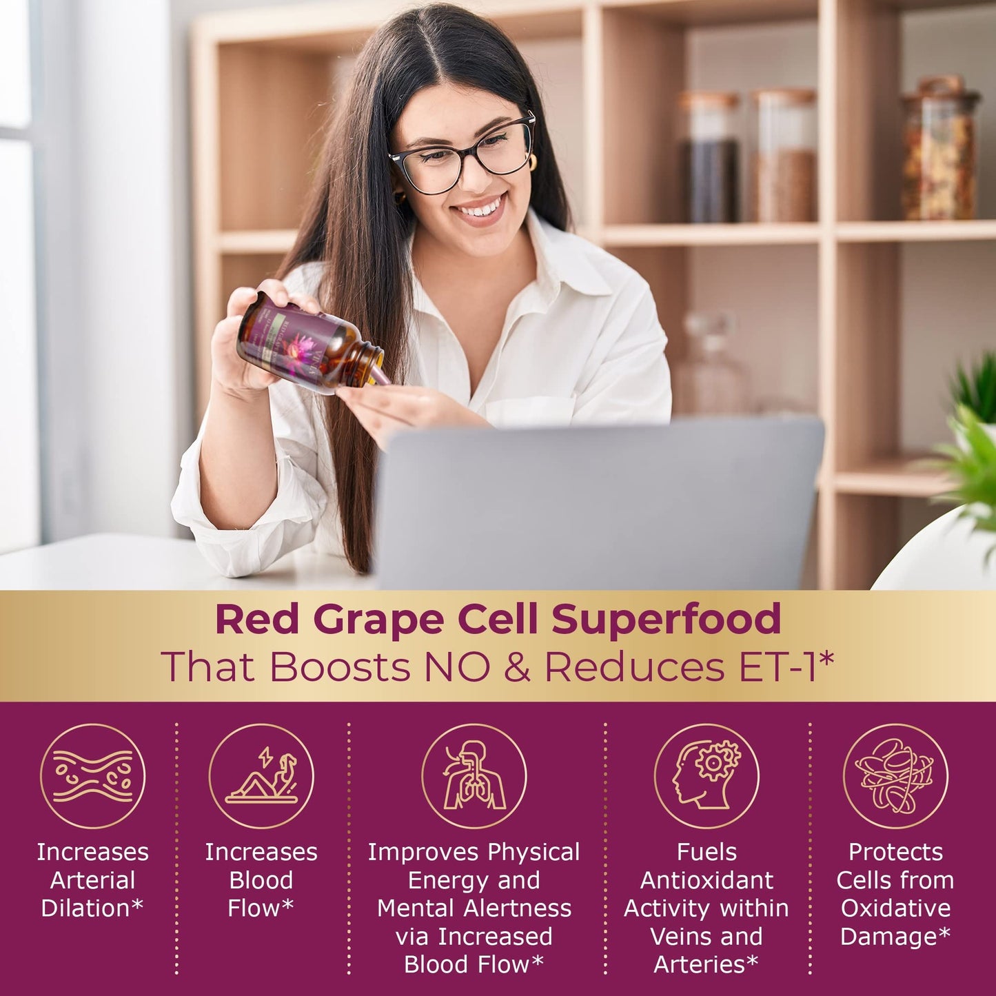 VINIA 12-Hour Sustained Release Piceid Resveratrol Supplement. Nitric Oxide Supplement VINIAUS supplements