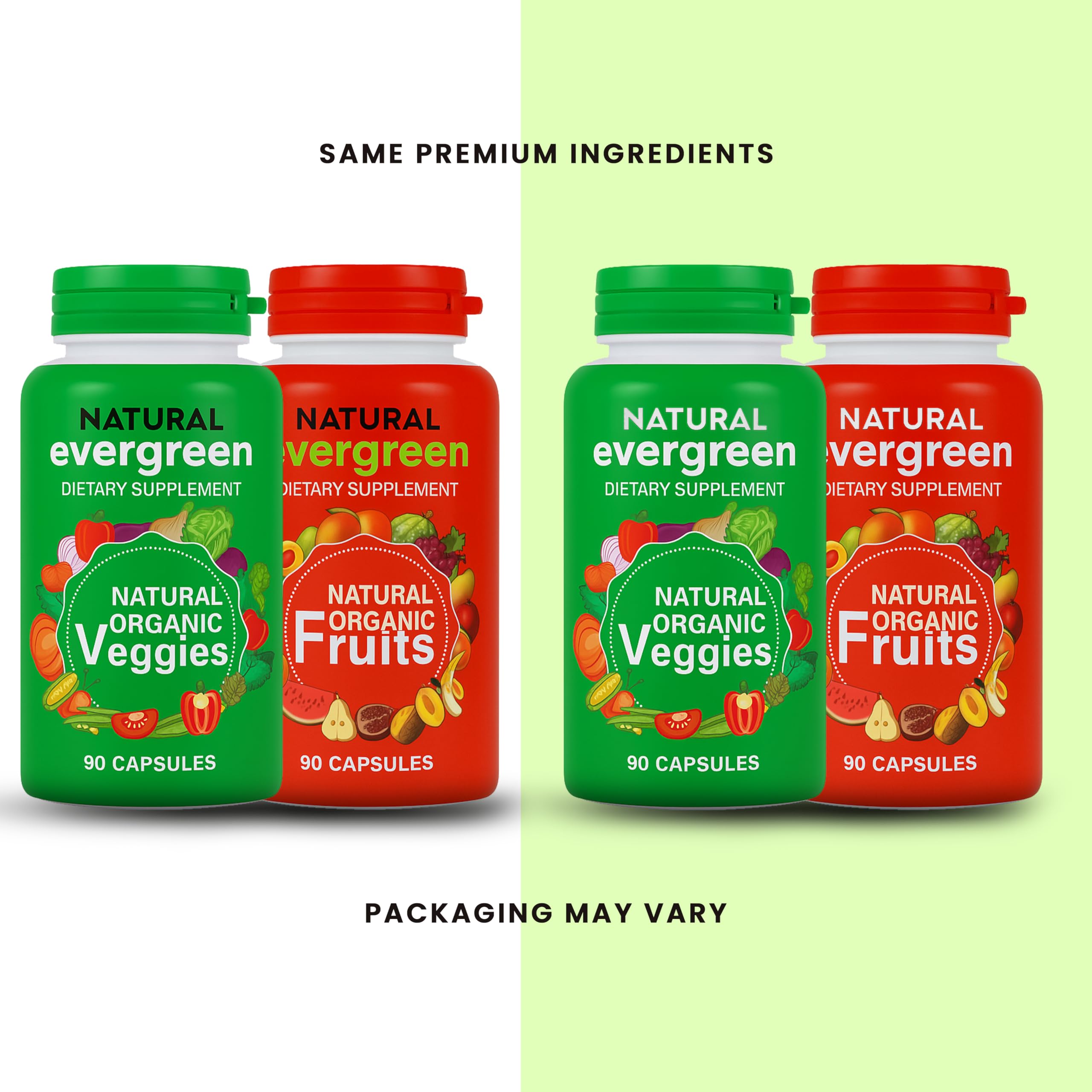 Fruit and Veggies Supplement – 100% Natural Super Greens Blend with Fruits & Vegetables | Veggie Capsules for Adults & Kids | Daily Nutrient Support Packed with Natural Vitamins & Minerals Natural EvergreenAu supplements