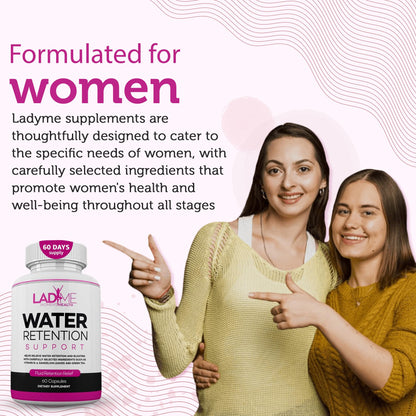 Water Retention Pills for Women Bloating Relief with Vitamin B6, Dandelion & Green Tea Natural LADYME WOMEN'S HEALTHUS supplements
