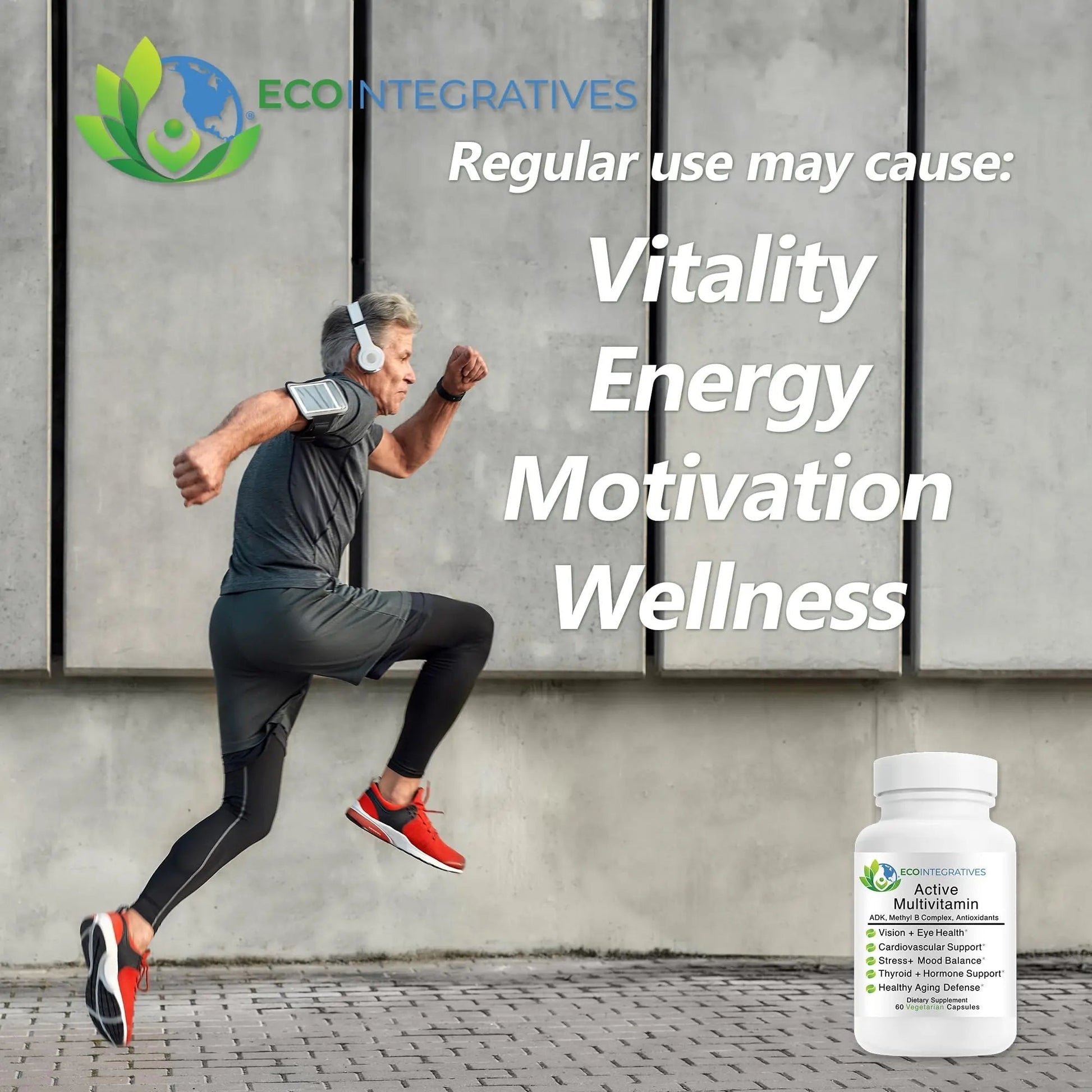 EcoIntegratives Active Multivitamin | ADK, Methyl B Complex, Antioxidants | Quatrefolic Folate, Methyl B12, P5P, Vitamin D3, K1/K2 | EcoIntegrativesAu supplements