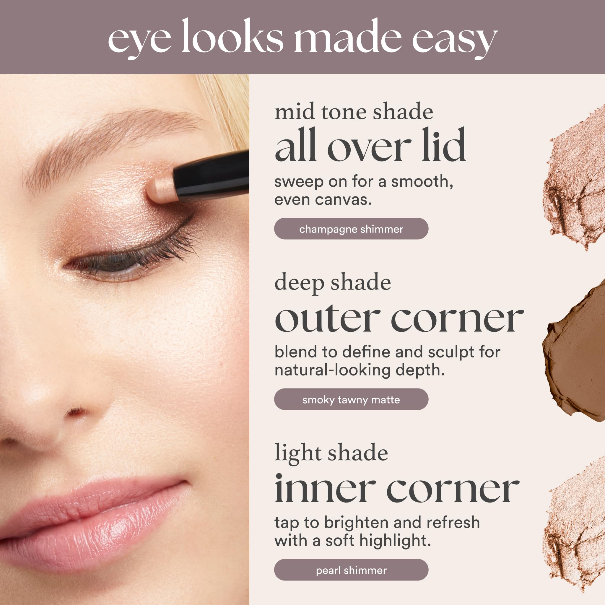 Julep Eyeshadow 101 Cream-to-Powder Waterproof Shadow Stick – Sand Shimmer – Long-Lasting, Crease-Proof, Champagne Toned Shimmer Cream Eyeshadow with Built-in Smudger JulepAu supplements