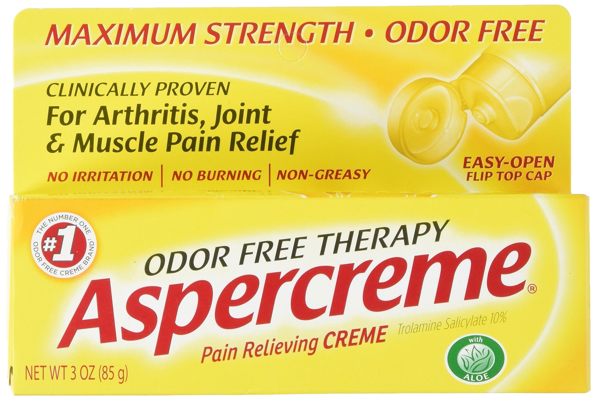 Aspercreme Maximum Strength Pain Relief Cream with Aloe 3 oz. (Pack of 4) for Arthritis Joint & Muscle Pain AspercremeAu supplements